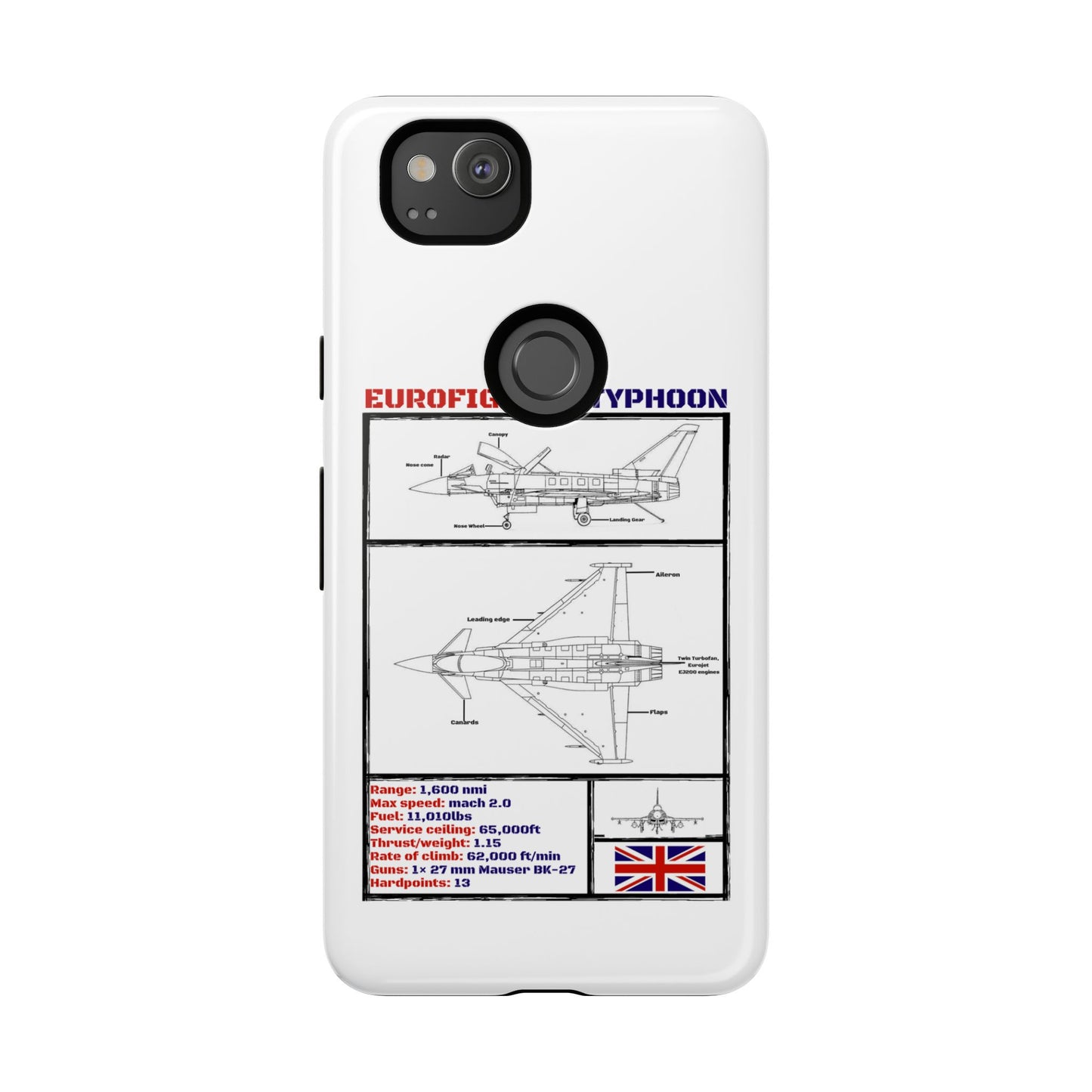 Eurofighter typhoon Schematic edition phone case (RAF Colour-Way)