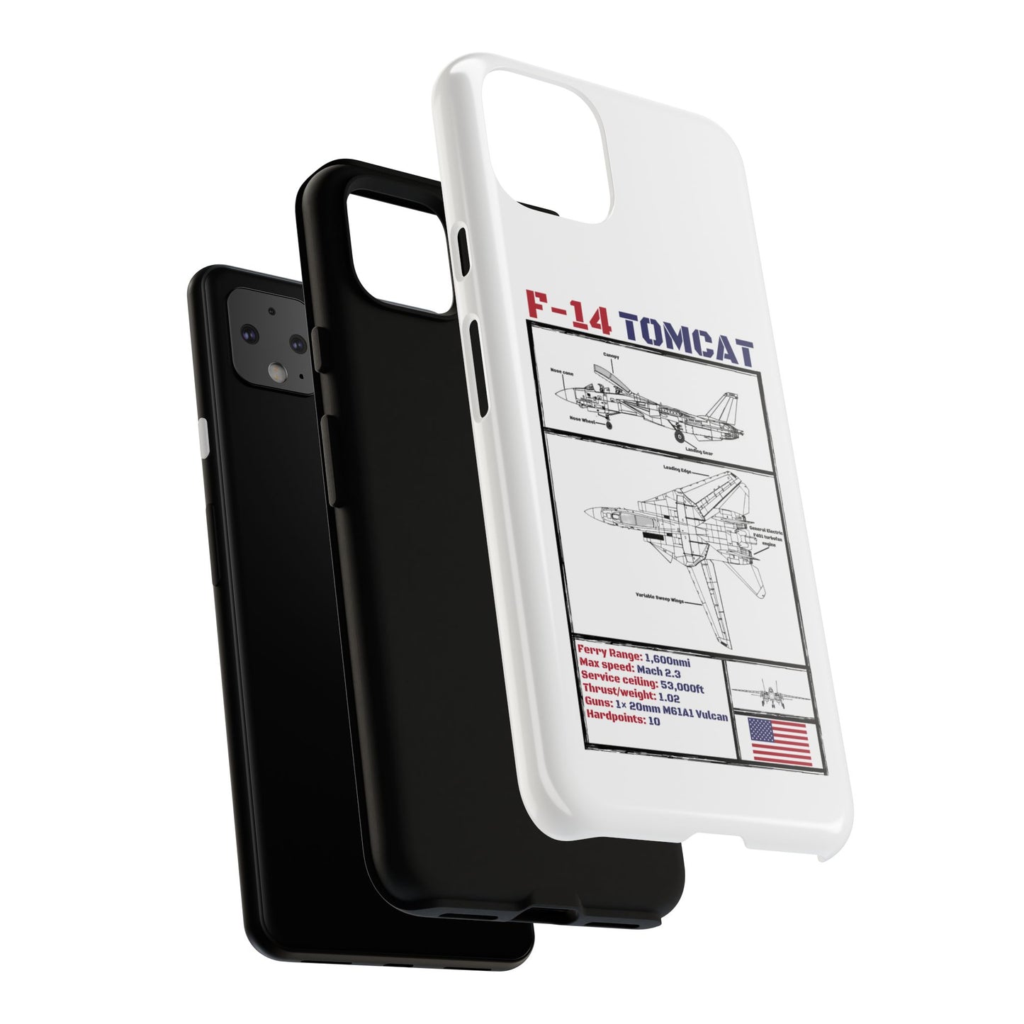 F-14 Tomcat Schematic edition phone case (USAF Colour-Way)