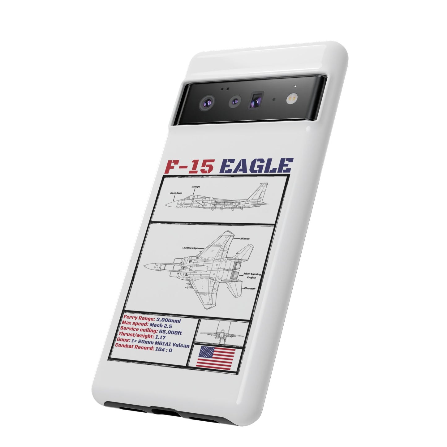 F-15 Eagle Schematic edition phone case (USAF Colour-Way)