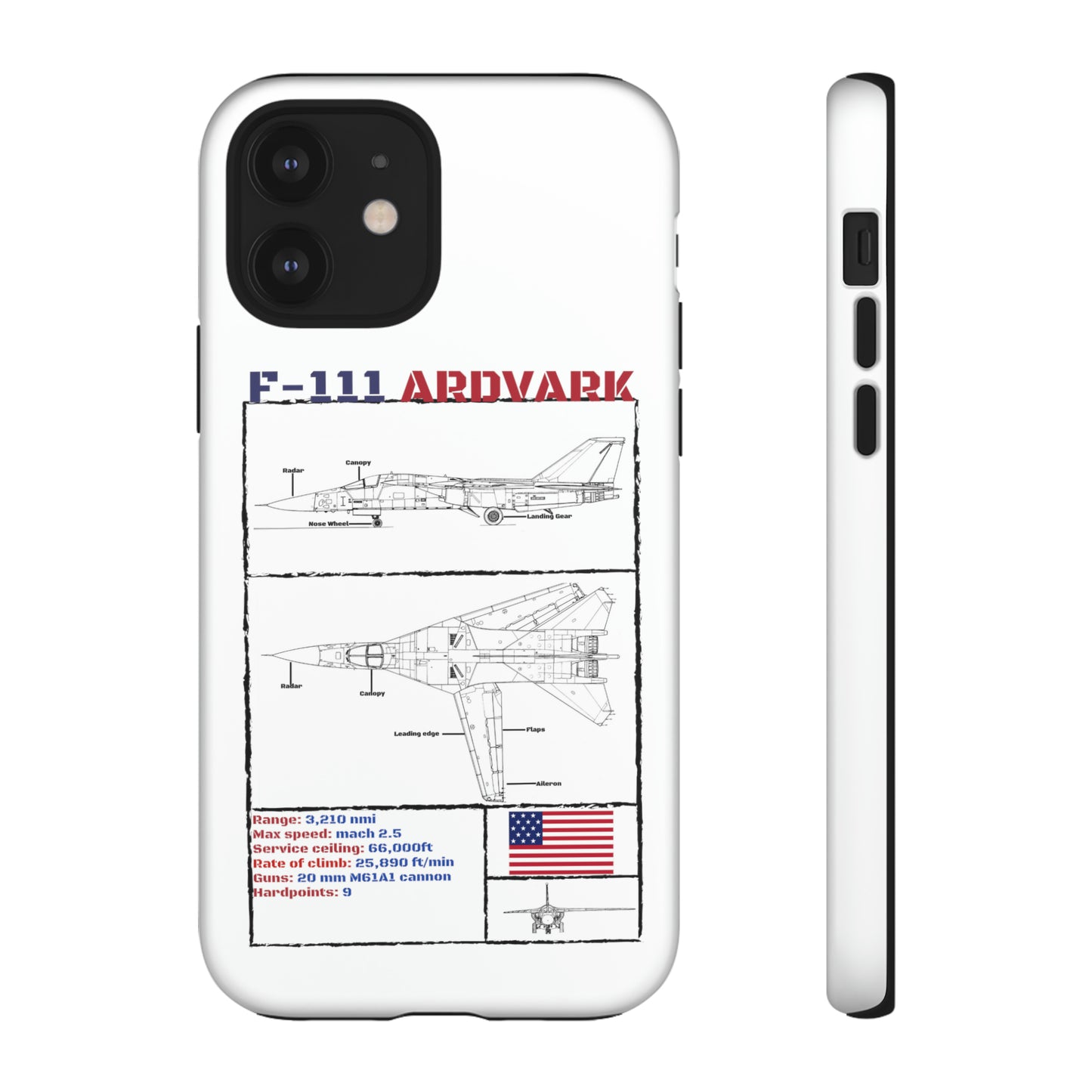 F-111 Aardvark Schematic edition phone case (USAF Colour-Way)