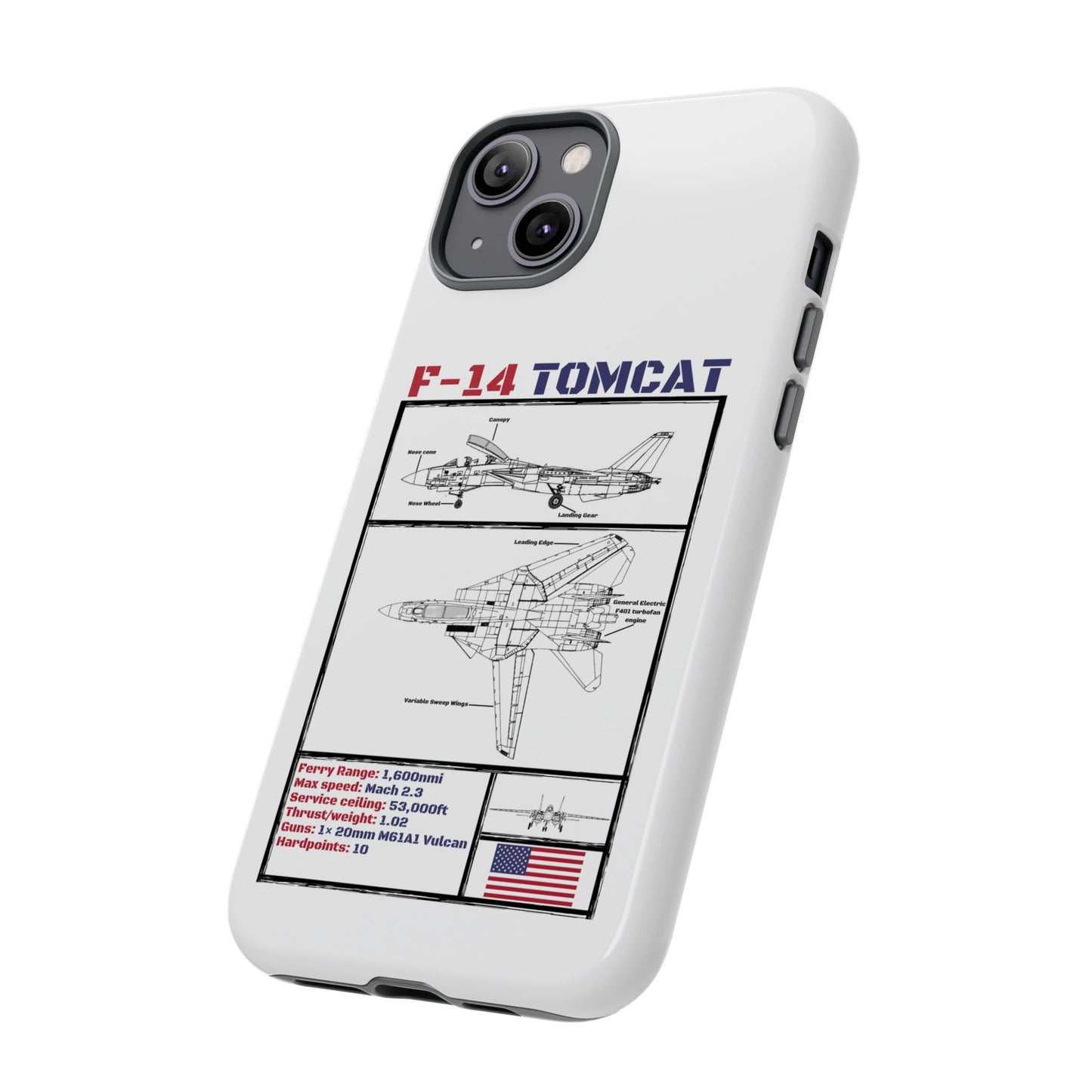 F-14 Tomcat Schematic edition phone case (USAF Colour-Way)