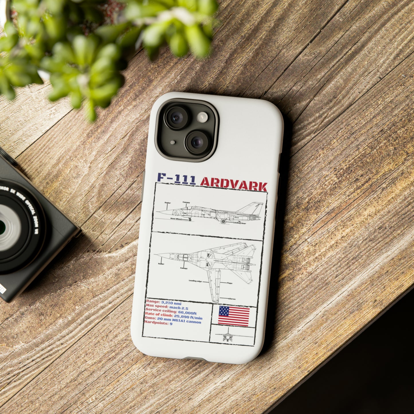 F-111 Aardvark Schematic edition phone case (USAF Colour-Way)
