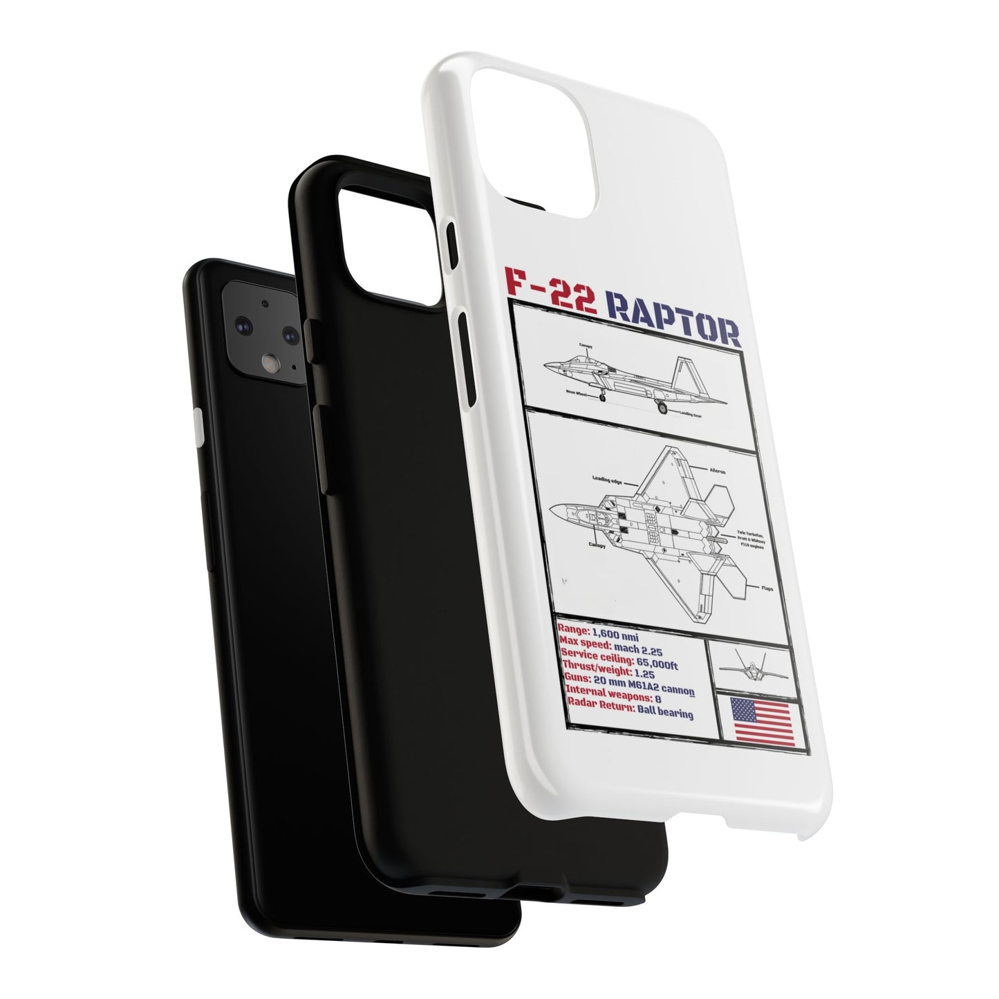 F-22 Raptor Schematic edition phone case (USAF Colour-Way)