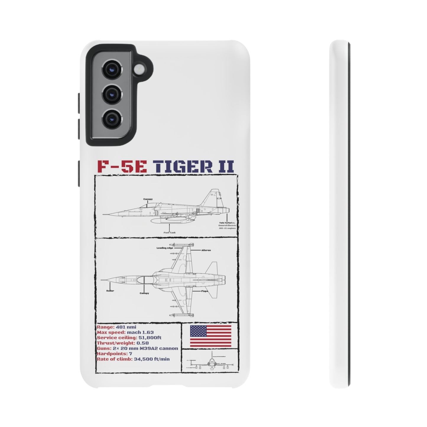 F-5E Schematic edition phone case (USAF Colour-Way)