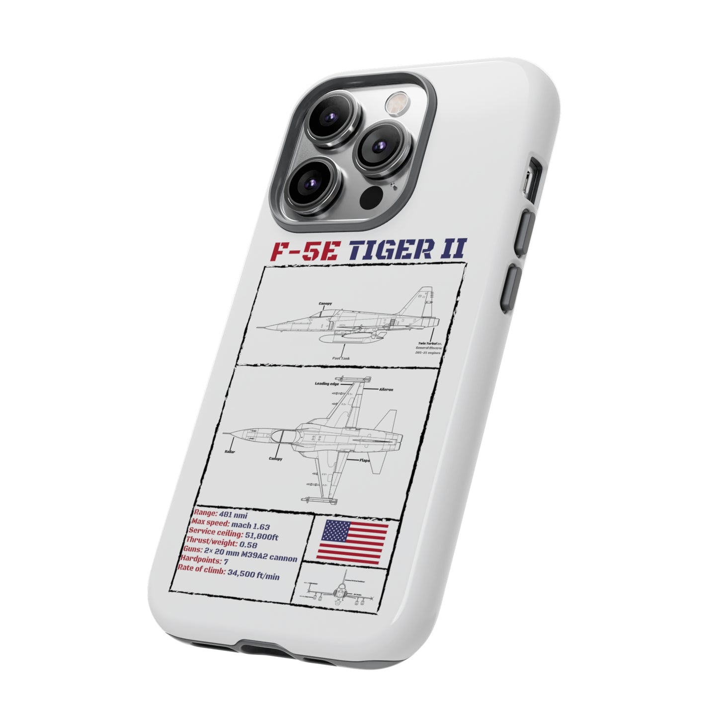 F-5E Schematic edition phone case (USAF Colour-Way)