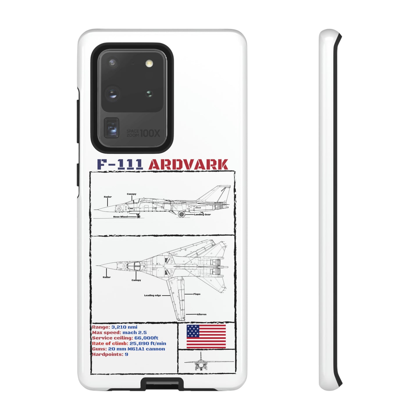F-111 Aardvark Schematic edition phone case (USAF Colour-Way)