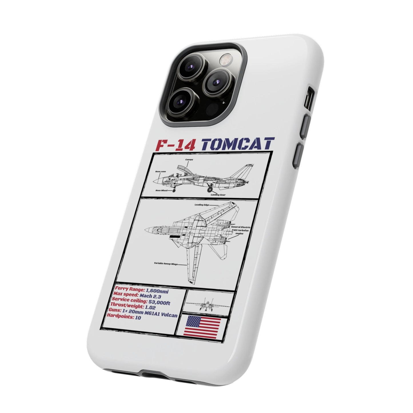 F-14 Tomcat Schematic edition phone case (USAF Colour-Way)