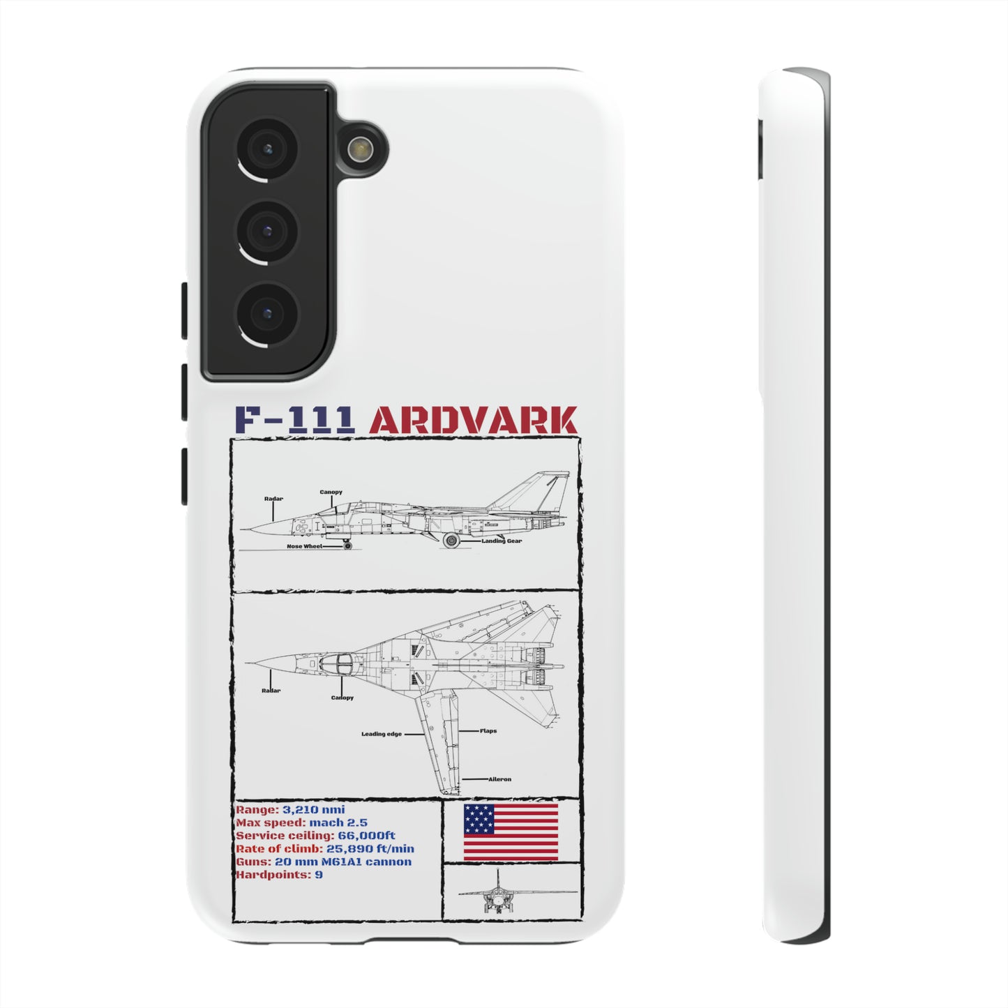 F-111 Aardvark Schematic edition phone case (USAF Colour-Way)