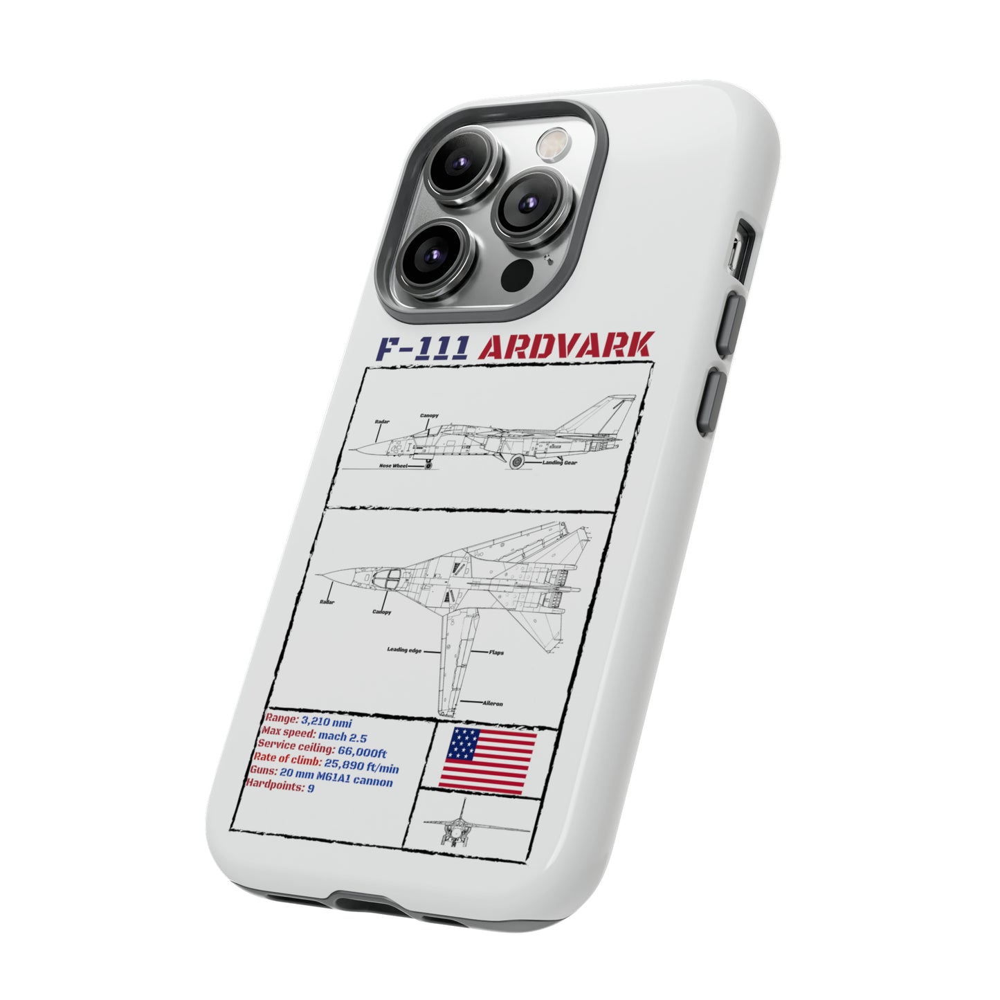 F-111 Aardvark Schematic edition phone case (USAF Colour-Way)