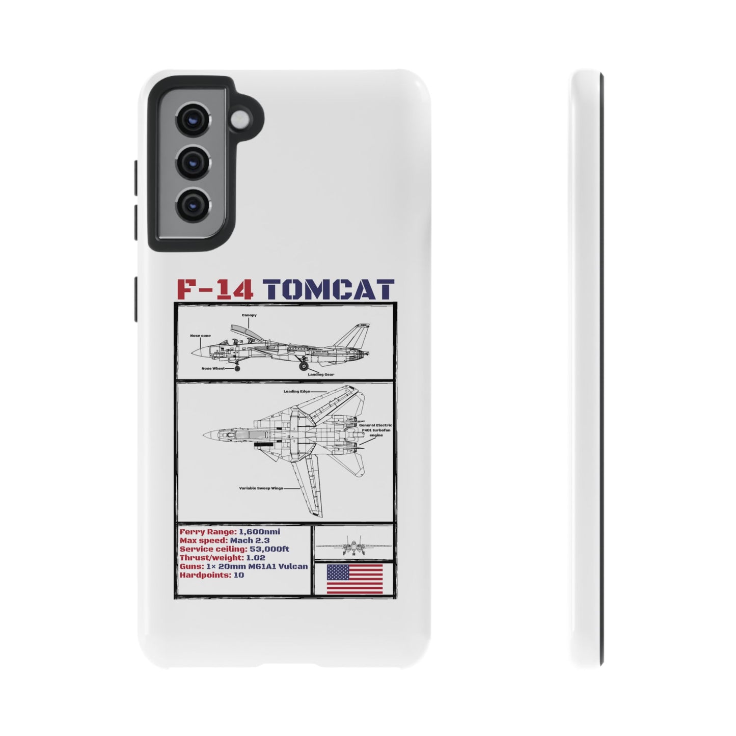 F-14 Tomcat Schematic edition phone case (USAF Colour-Way)