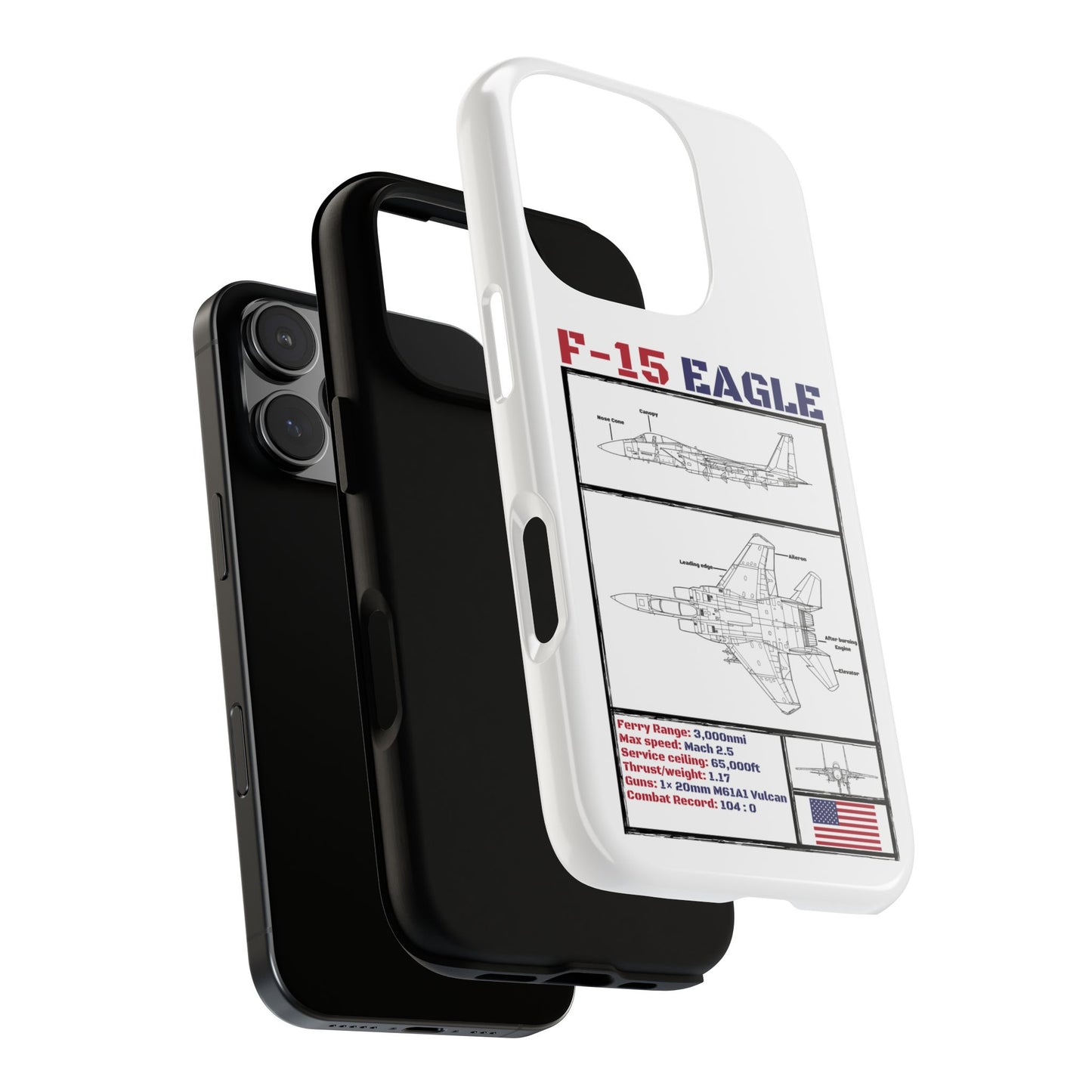 F-15 Eagle Schematic edition phone case (USAF Colour-Way)