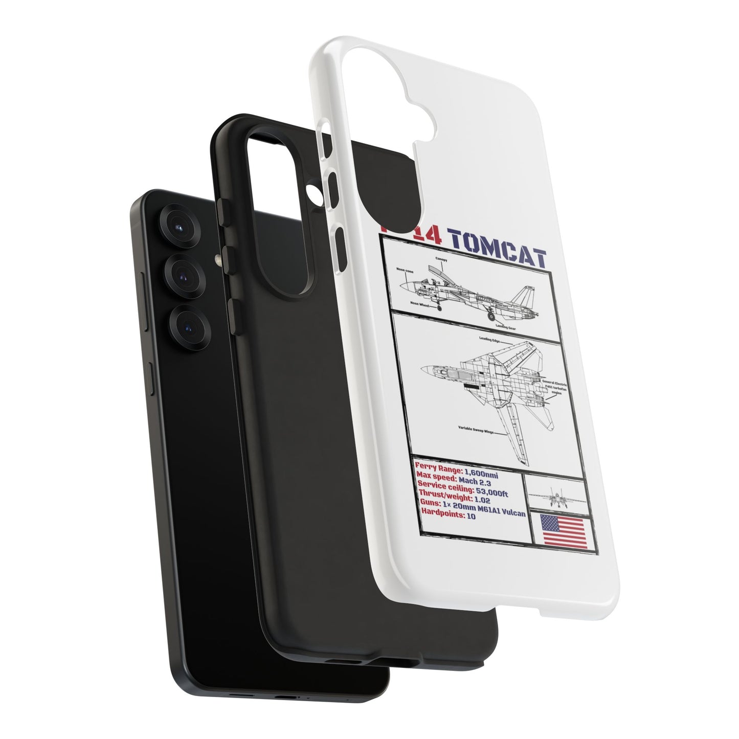 F-14 Tomcat Schematic edition phone case (USAF Colour-Way)