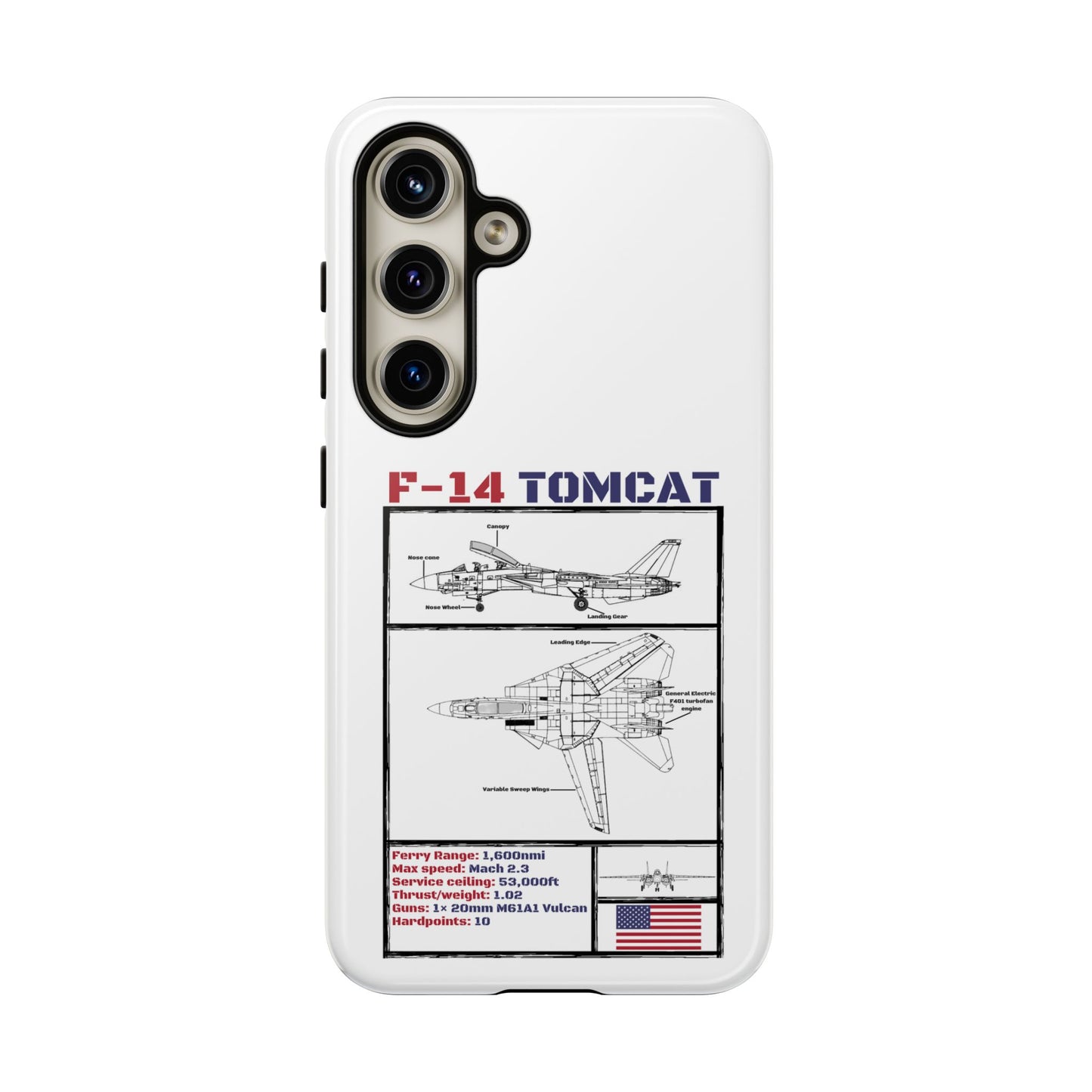 F-14 Tomcat Schematic edition phone case (USAF Colour-Way)