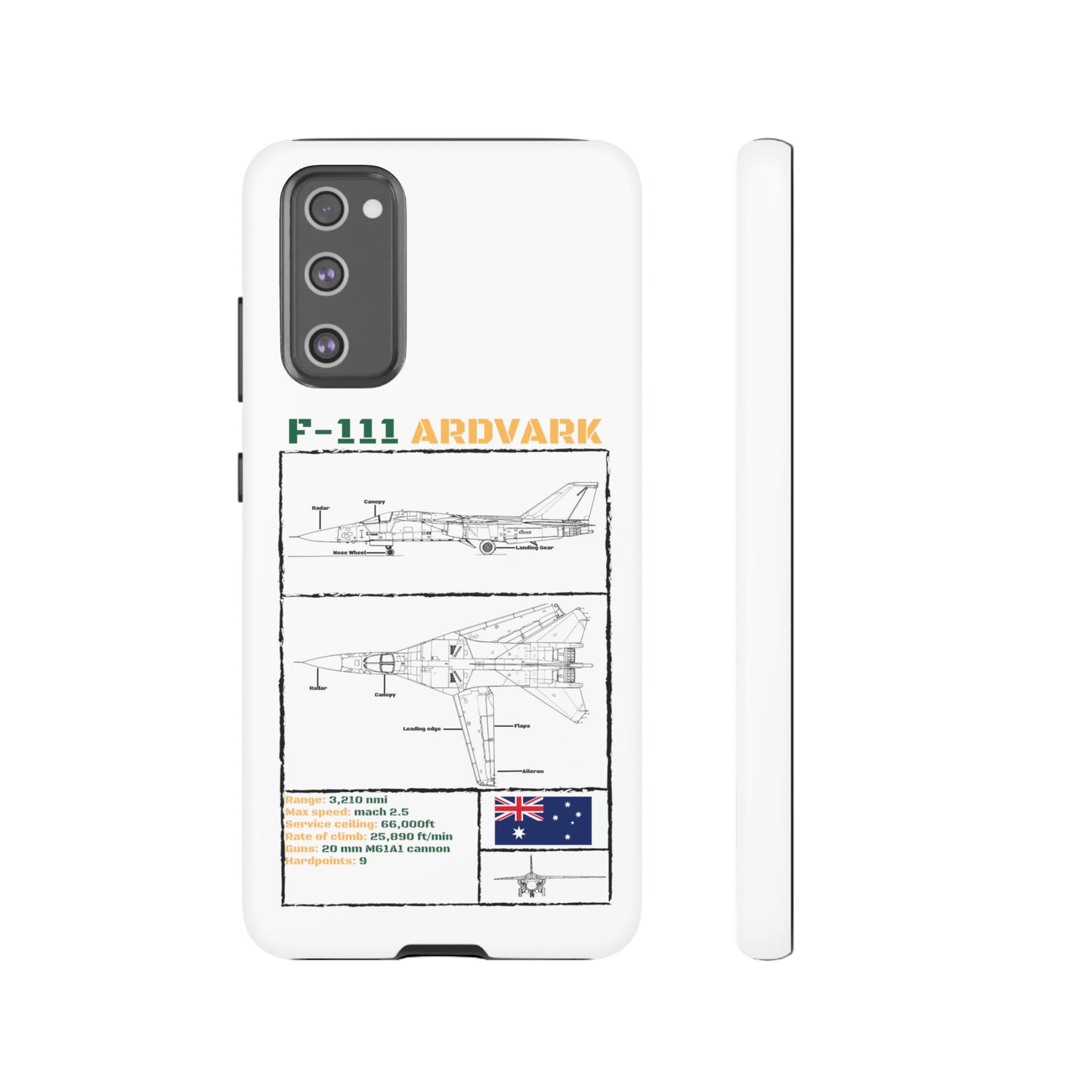 F-111 Aardvark Schematic edition phone case (RAAF Colour-Way)