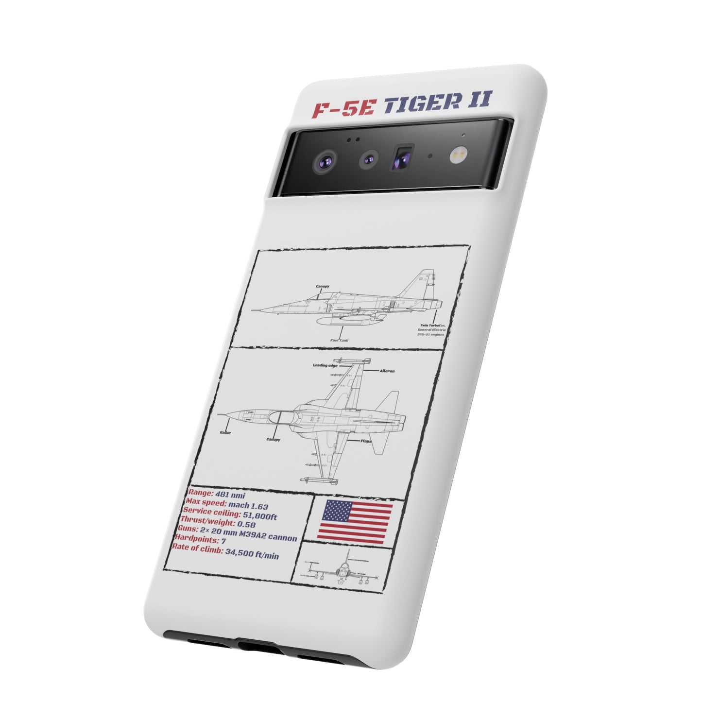 F-5E Schematic edition phone case (USAF Colour-Way)