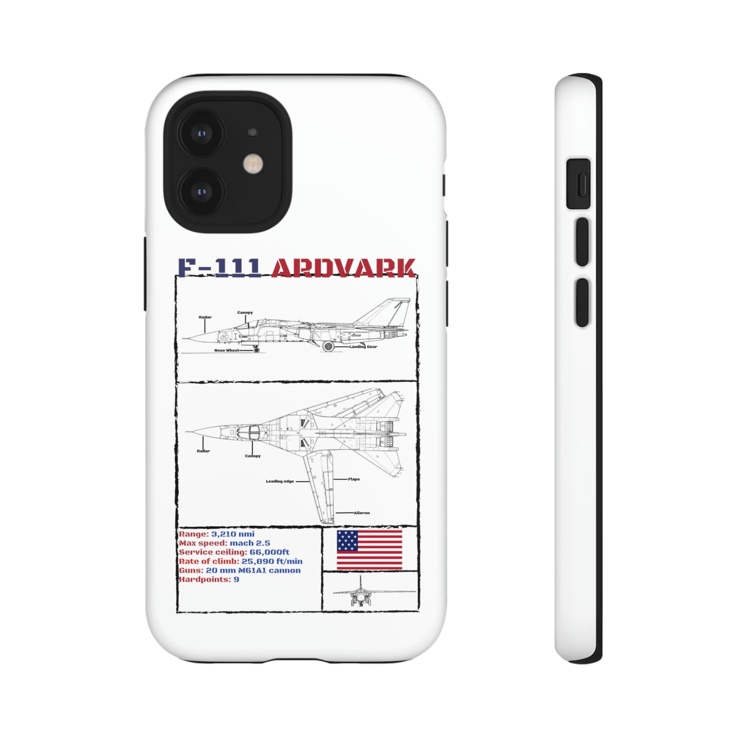 F-111 Aardvark Schematic edition phone case (USAF Colour-Way)