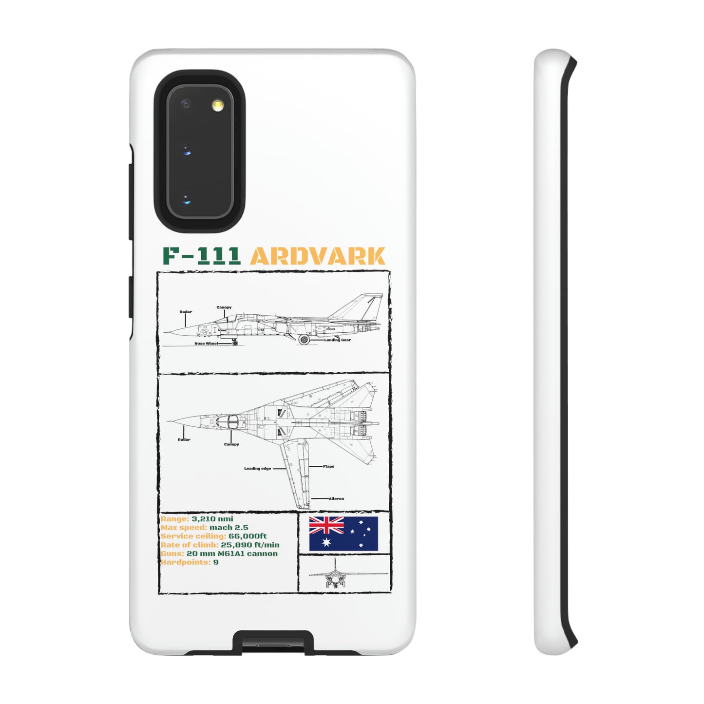 F-111 Aardvark Schematic edition phone case (RAAF Colour-Way)