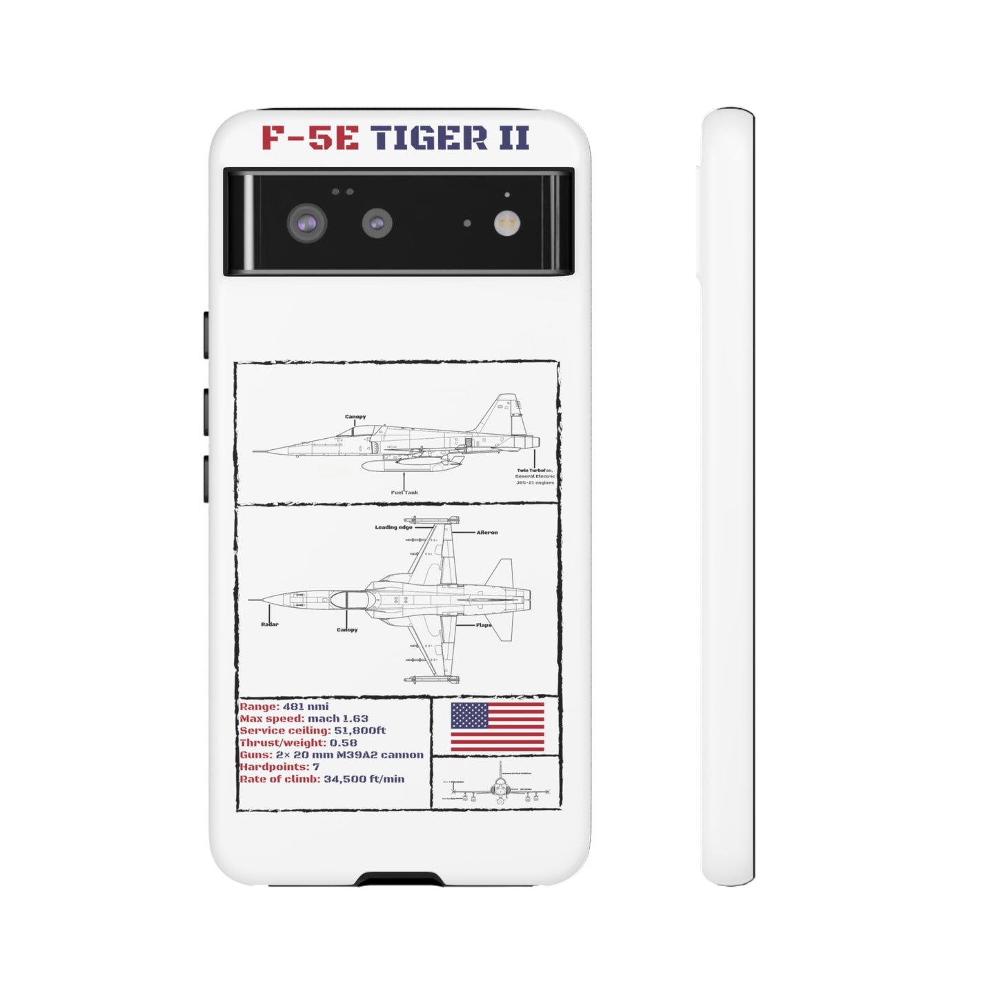 F-5E Schematic edition phone case (USAF Colour-Way)