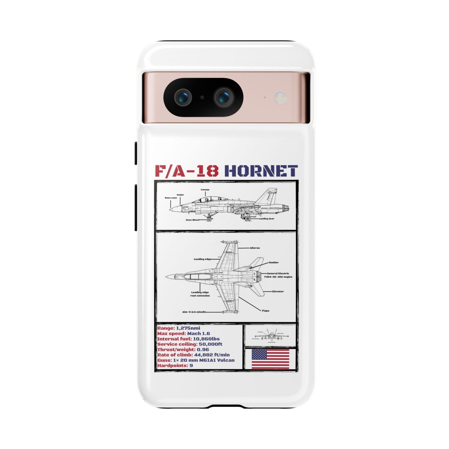 F/A-18 Hornet Schematic edition phone case (USAF Colour-Way)