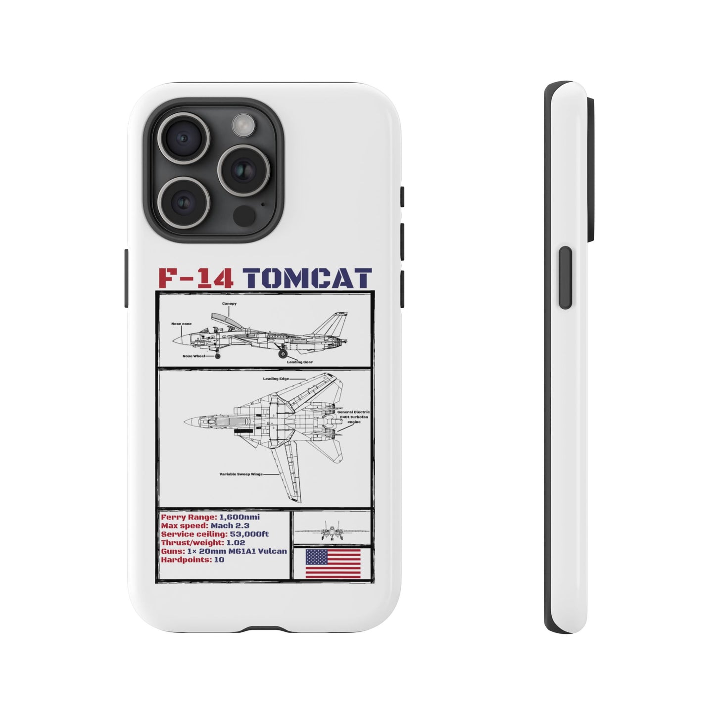 F-14 Tomcat Schematic edition phone case (USAF Colour-Way)