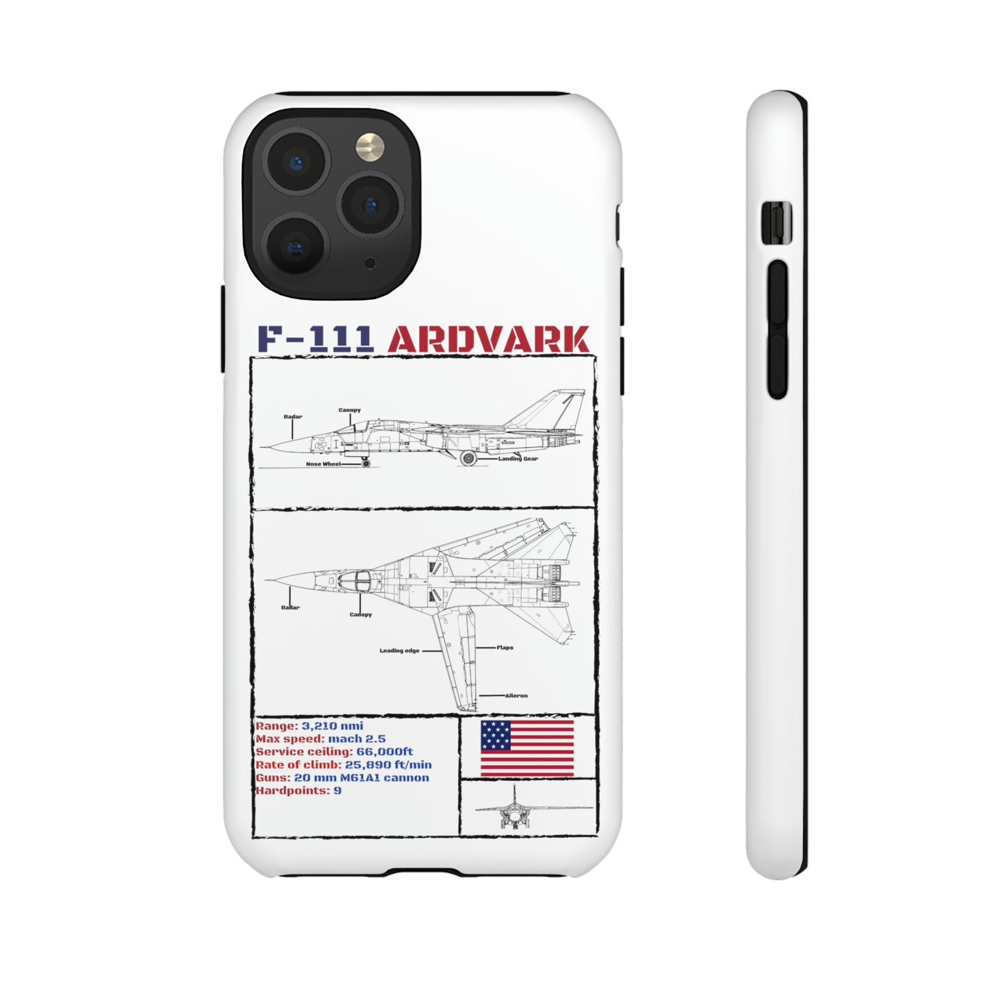 F-111 Aardvark Schematic edition phone case (USAF Colour-Way)