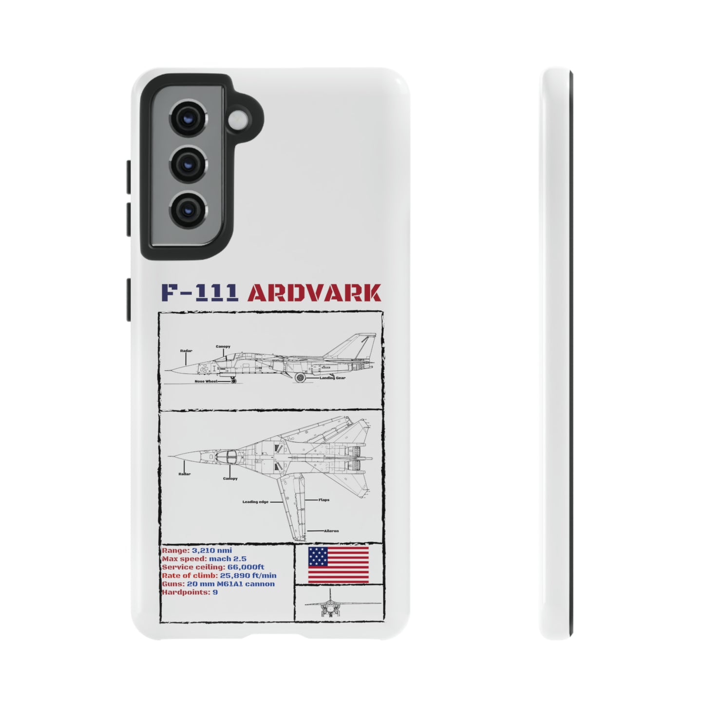 F-111 Aardvark Schematic edition phone case (USAF Colour-Way)