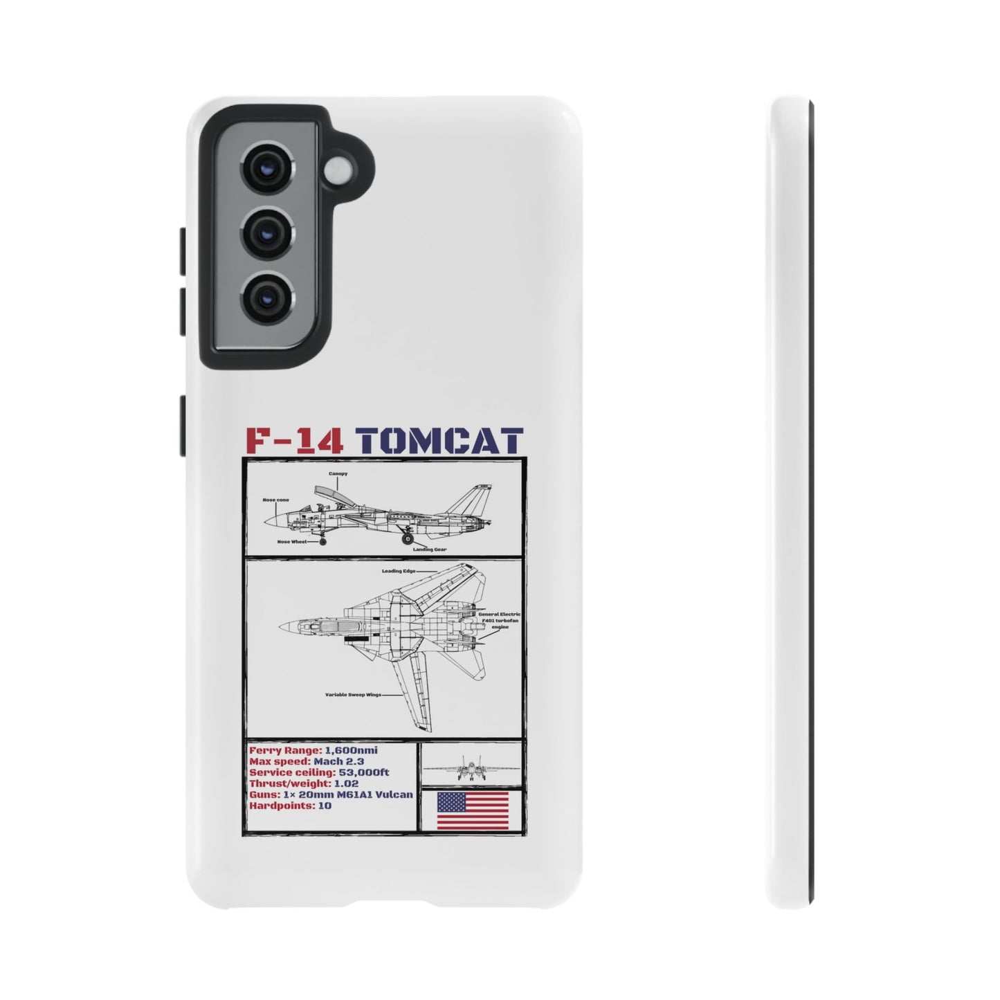 F-14 Tomcat Schematic edition phone case (USAF Colour-Way)