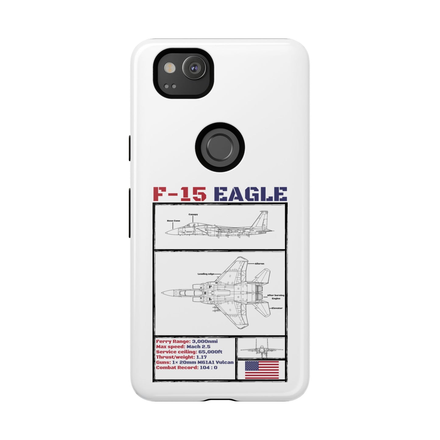 F-15 Eagle Schematic edition phone case (USAF Colour-Way)