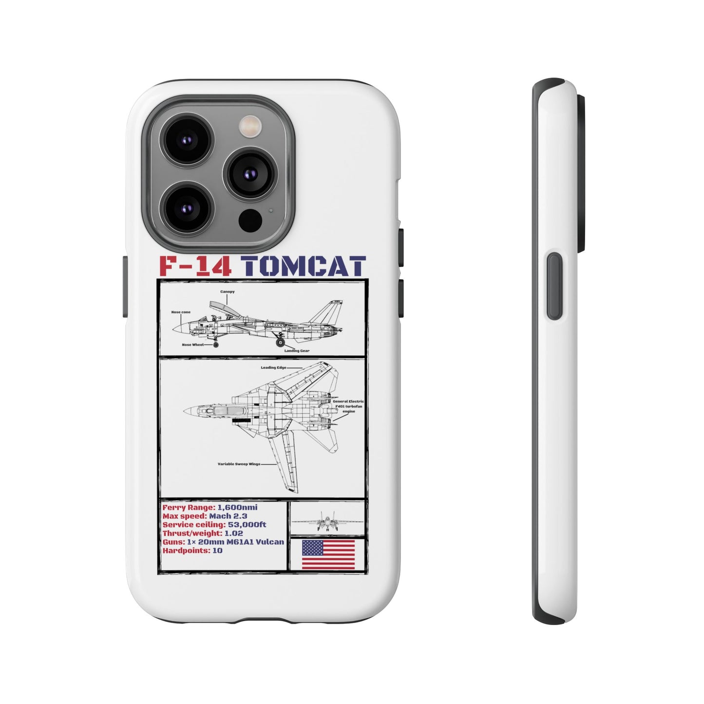 F-14 Tomcat Schematic edition phone case (USAF Colour-Way)