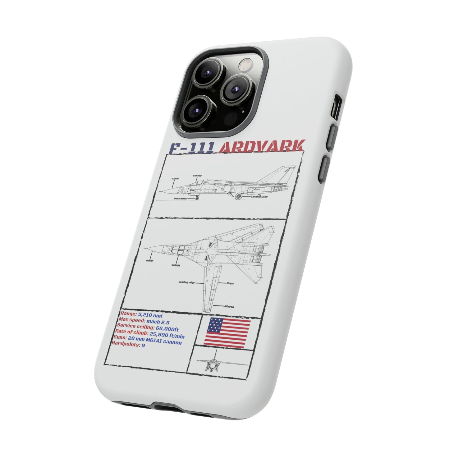 F-111 Aardvark Schematic edition phone case (USAF Colour-Way)