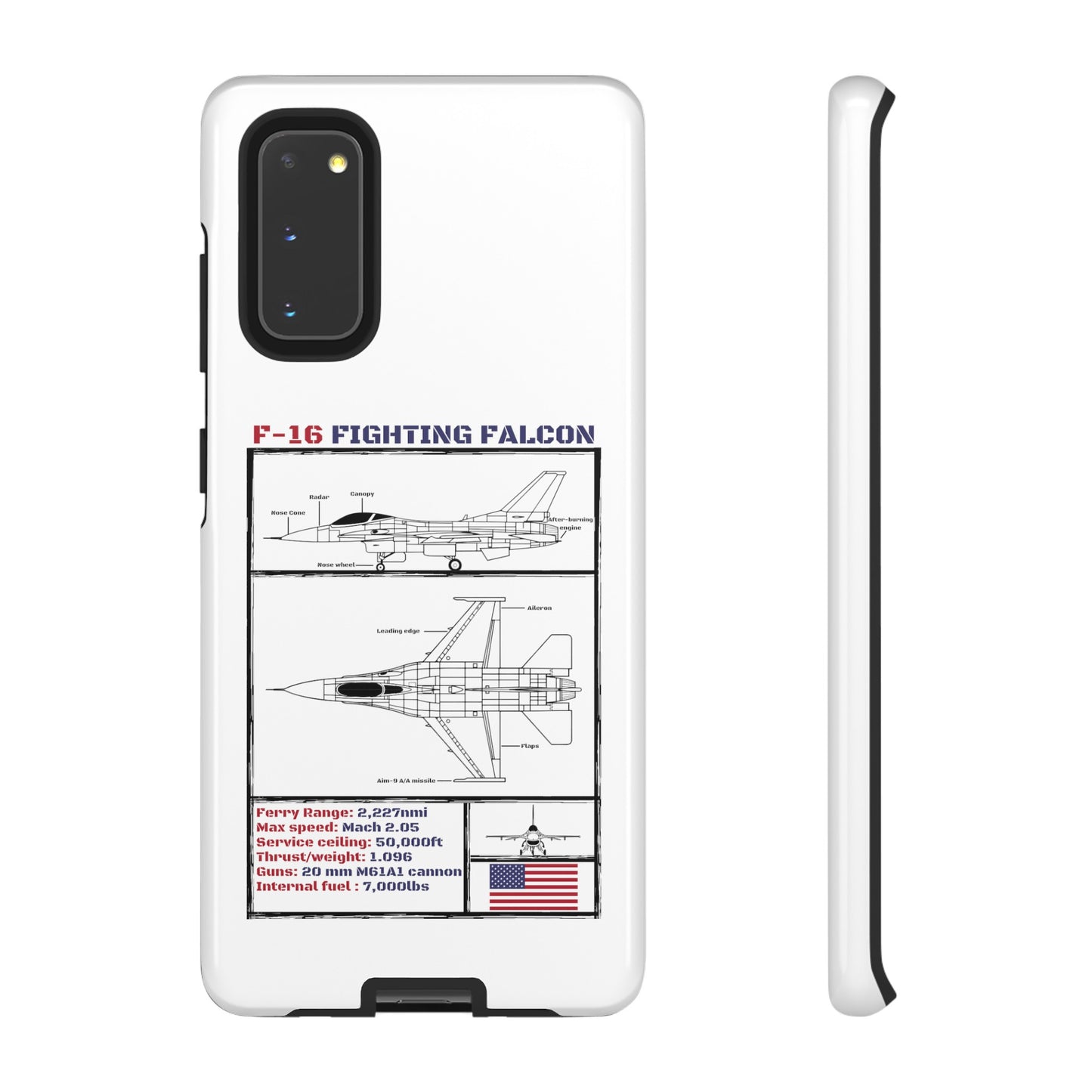 F-16 Fighting Falcon Schematic edition phone case