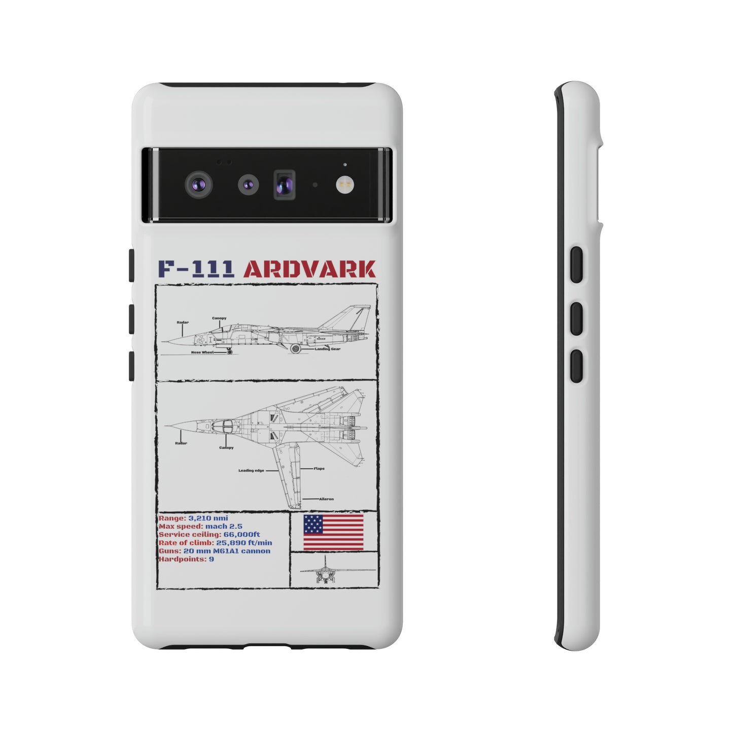F-111 Aardvark Schematic edition phone case (USAF Colour-Way)