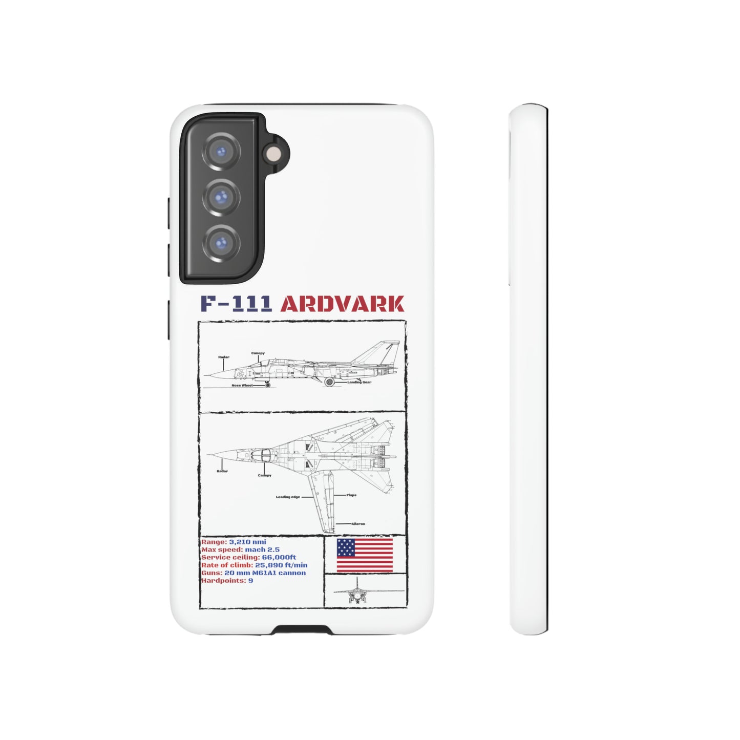 F-111 Aardvark Schematic edition phone case (USAF Colour-Way)