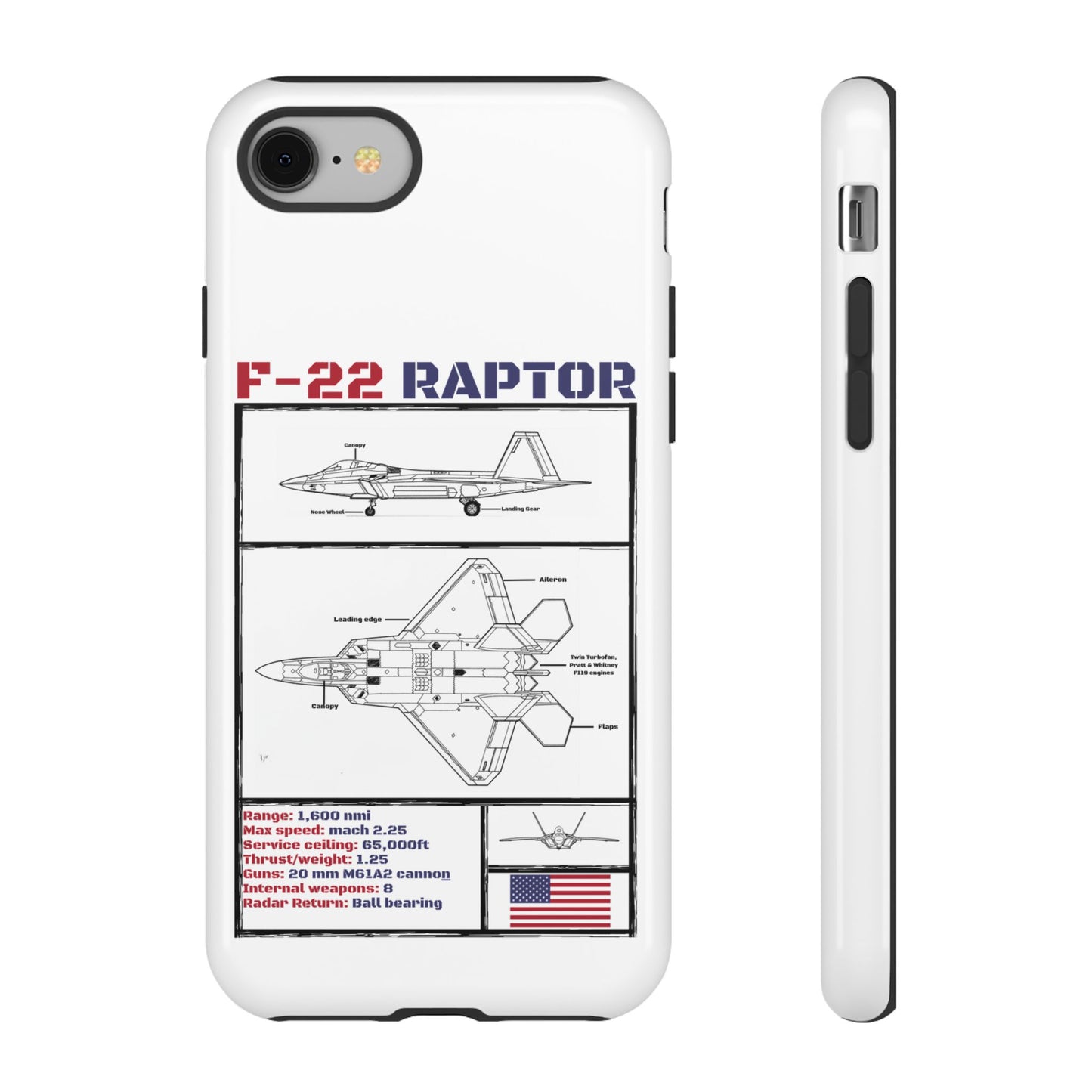 F-22 Raptor Schematic edition phone case (USAF Colour-Way)