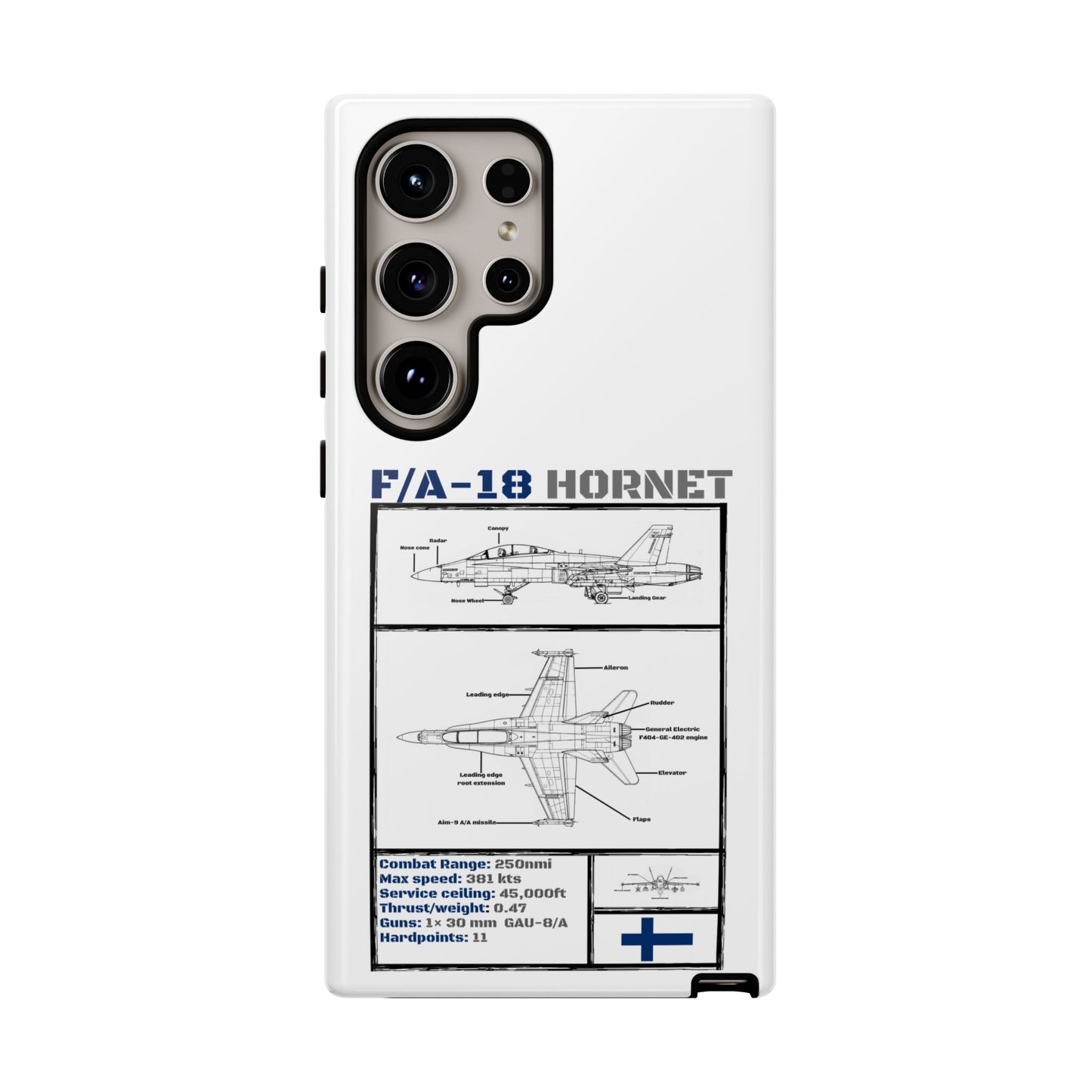 F/A-18 Hornet Schematic edition phone case (FAF Colour-Way)