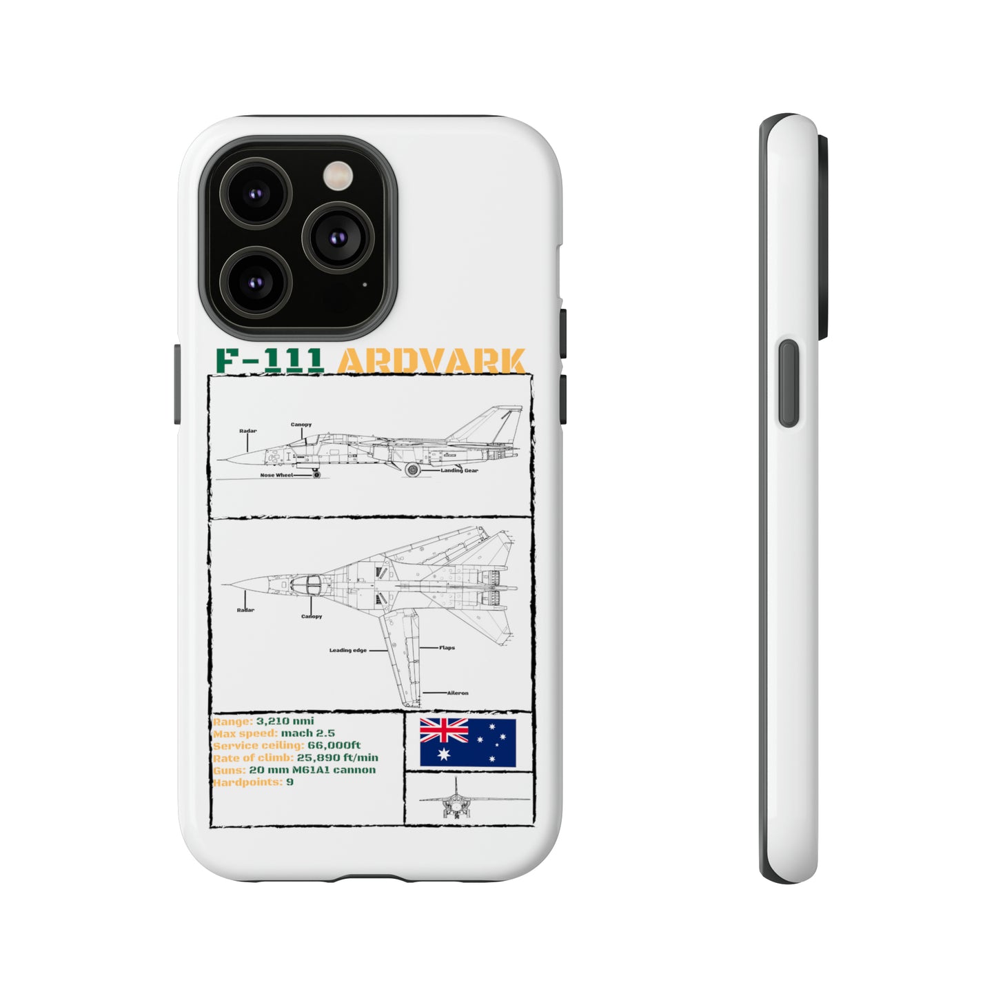 F-111 Aardvark Schematic edition phone case (RAAF Colour-Way)