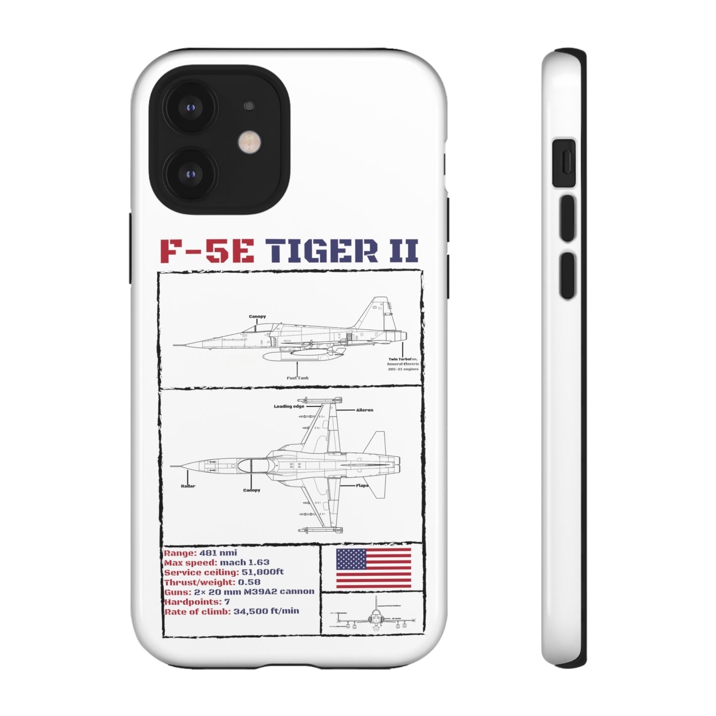 F-5E Schematic edition phone case (USAF Colour-Way)