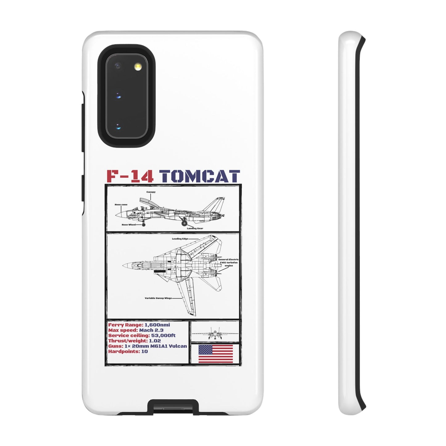 F-14 Tomcat Schematic edition phone case (USAF Colour-Way)