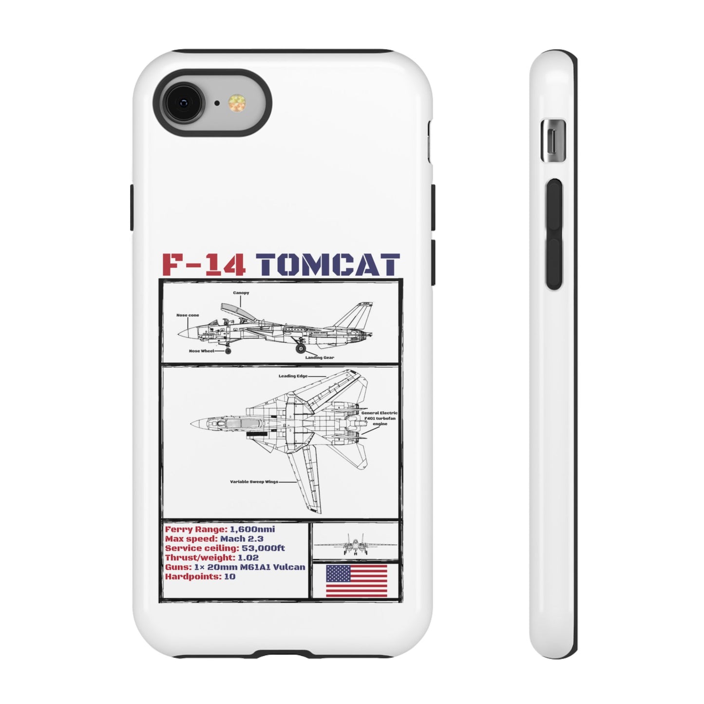 F-14 Tomcat Schematic edition phone case (USAF Colour-Way)