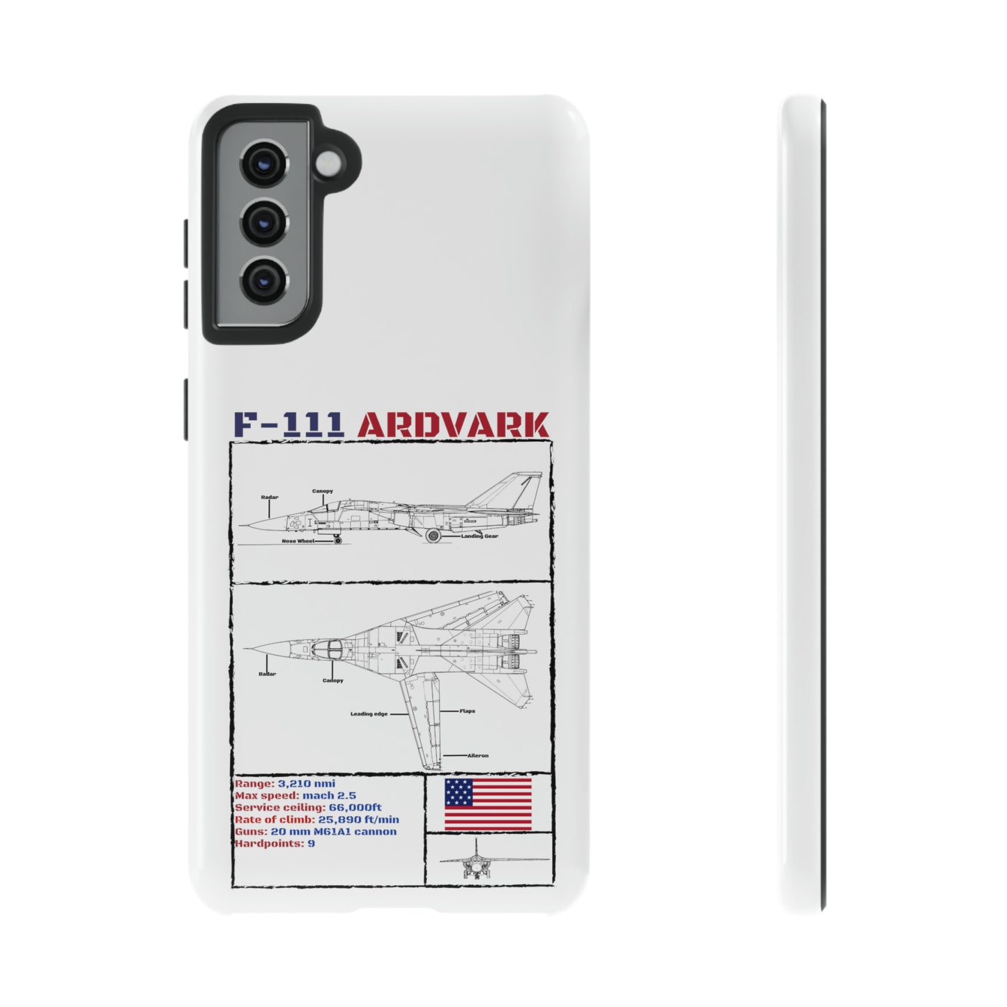F-111 Aardvark Schematic edition phone case (USAF Colour-Way)