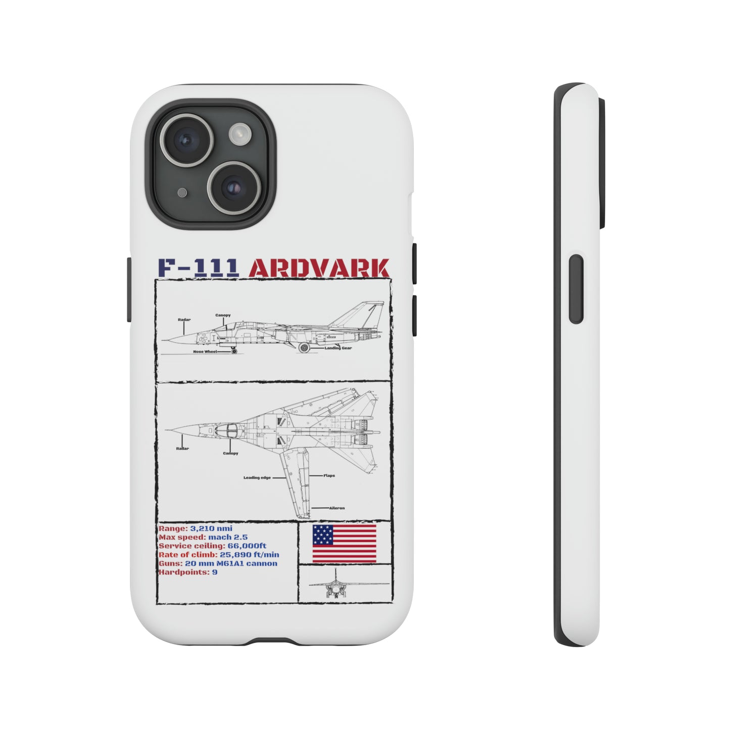 F-111 Aardvark Schematic edition phone case (USAF Colour-Way)