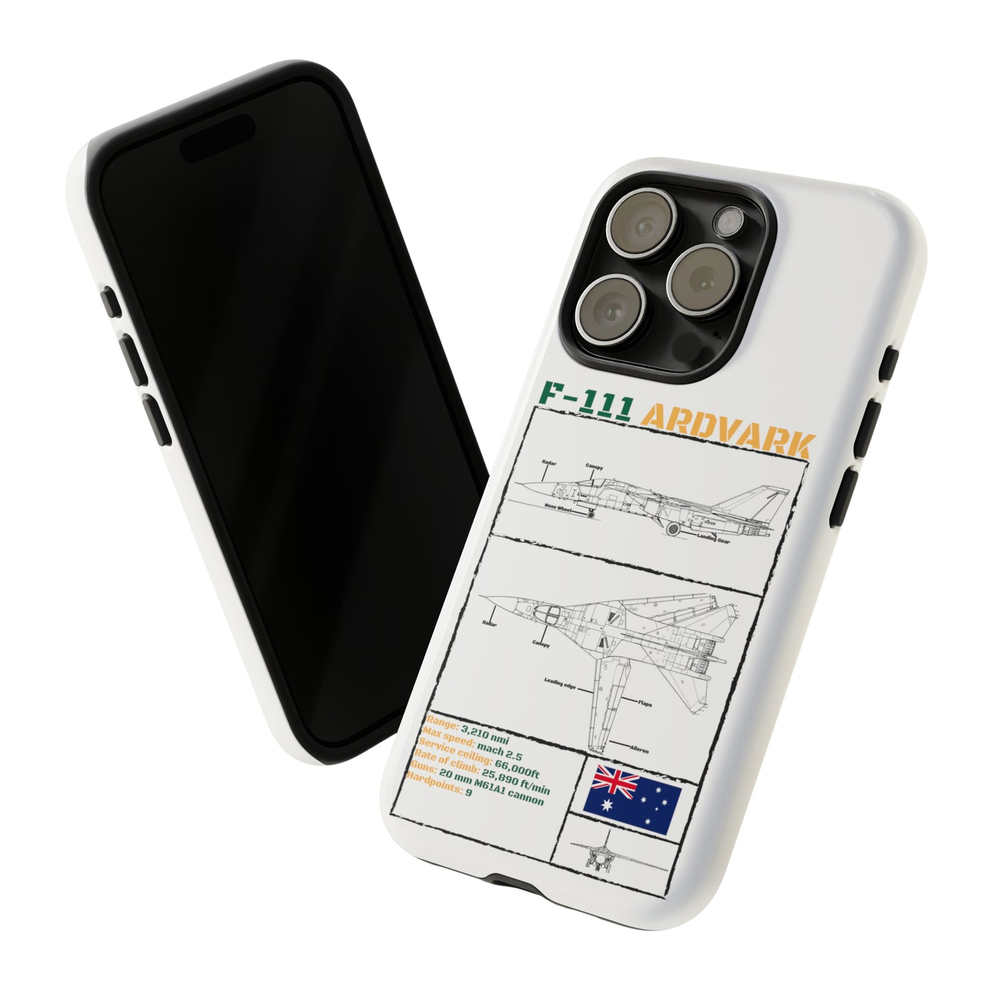 F-111 Aardvark Schematic edition phone case (RAAF Colour-Way)