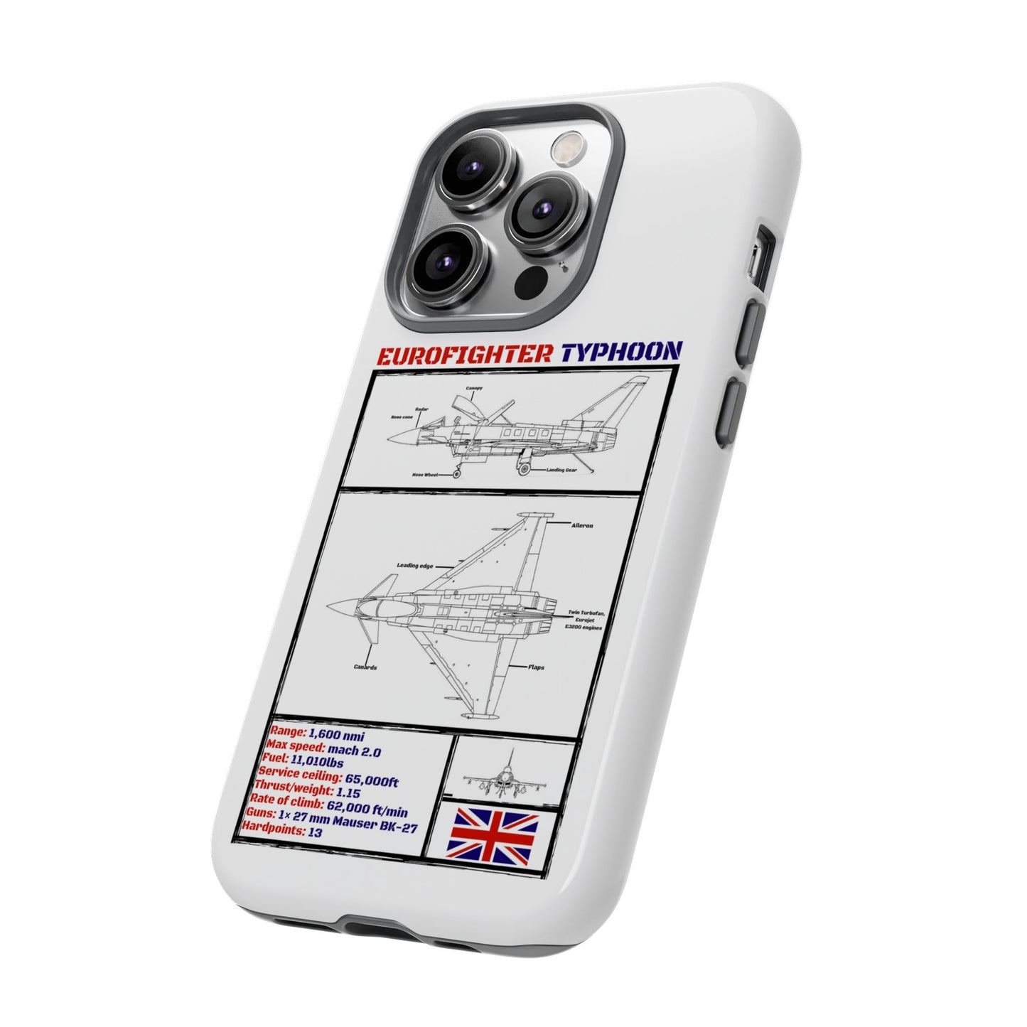 Eurofighter typhoon Schematic edition phone case (RAF Colour-Way)
