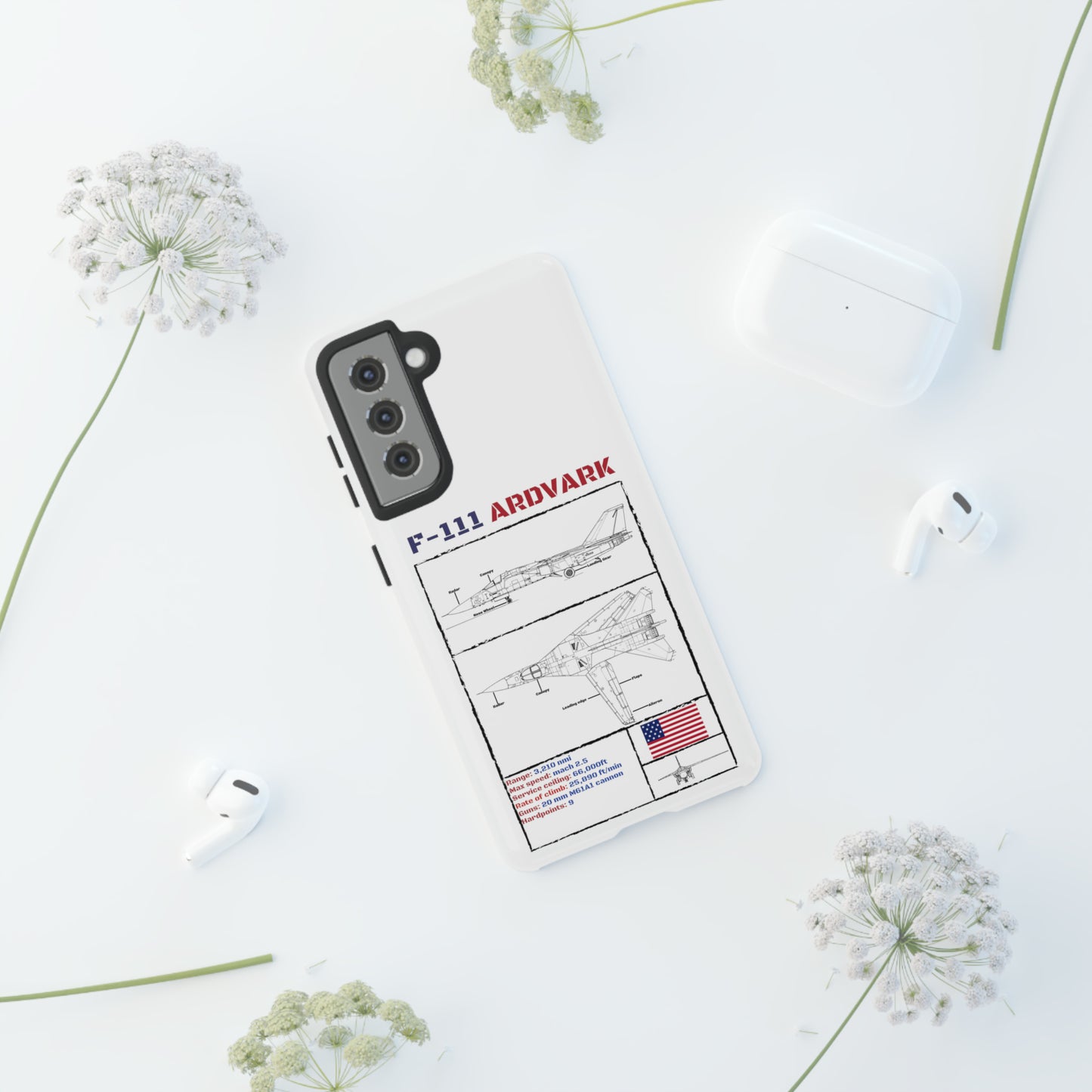 F-111 Aardvark Schematic edition phone case (USAF Colour-Way)