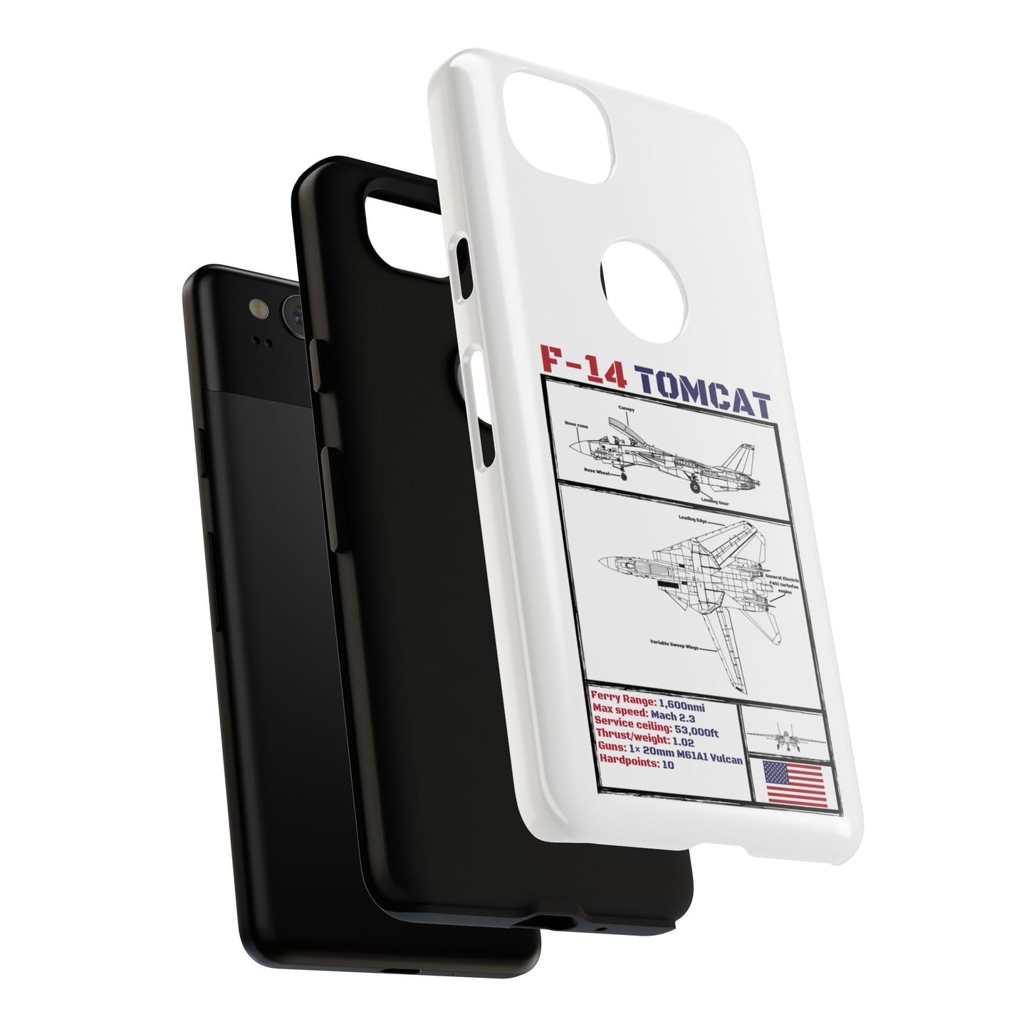 F-14 Tomcat Schematic edition phone case (USAF Colour-Way)