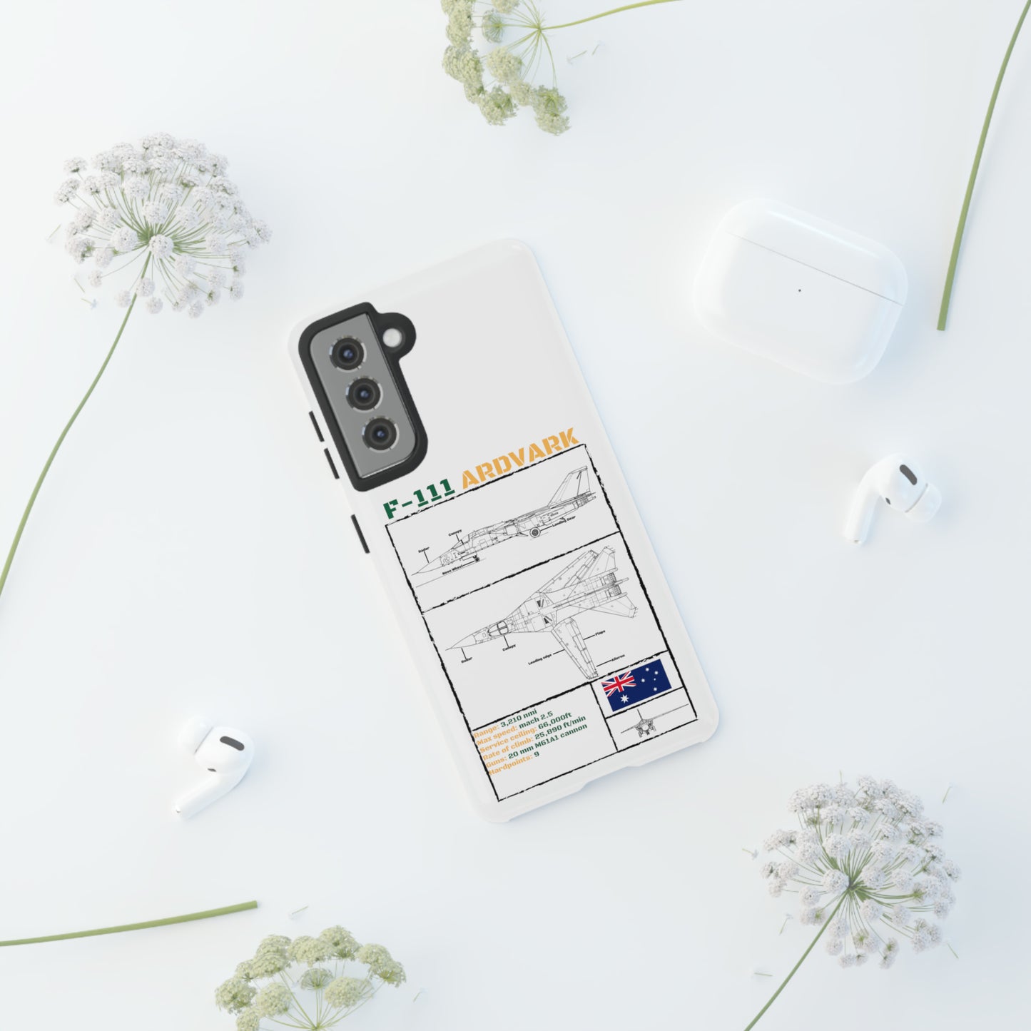 F-111 Aardvark Schematic edition phone case (RAAF Colour-Way)
