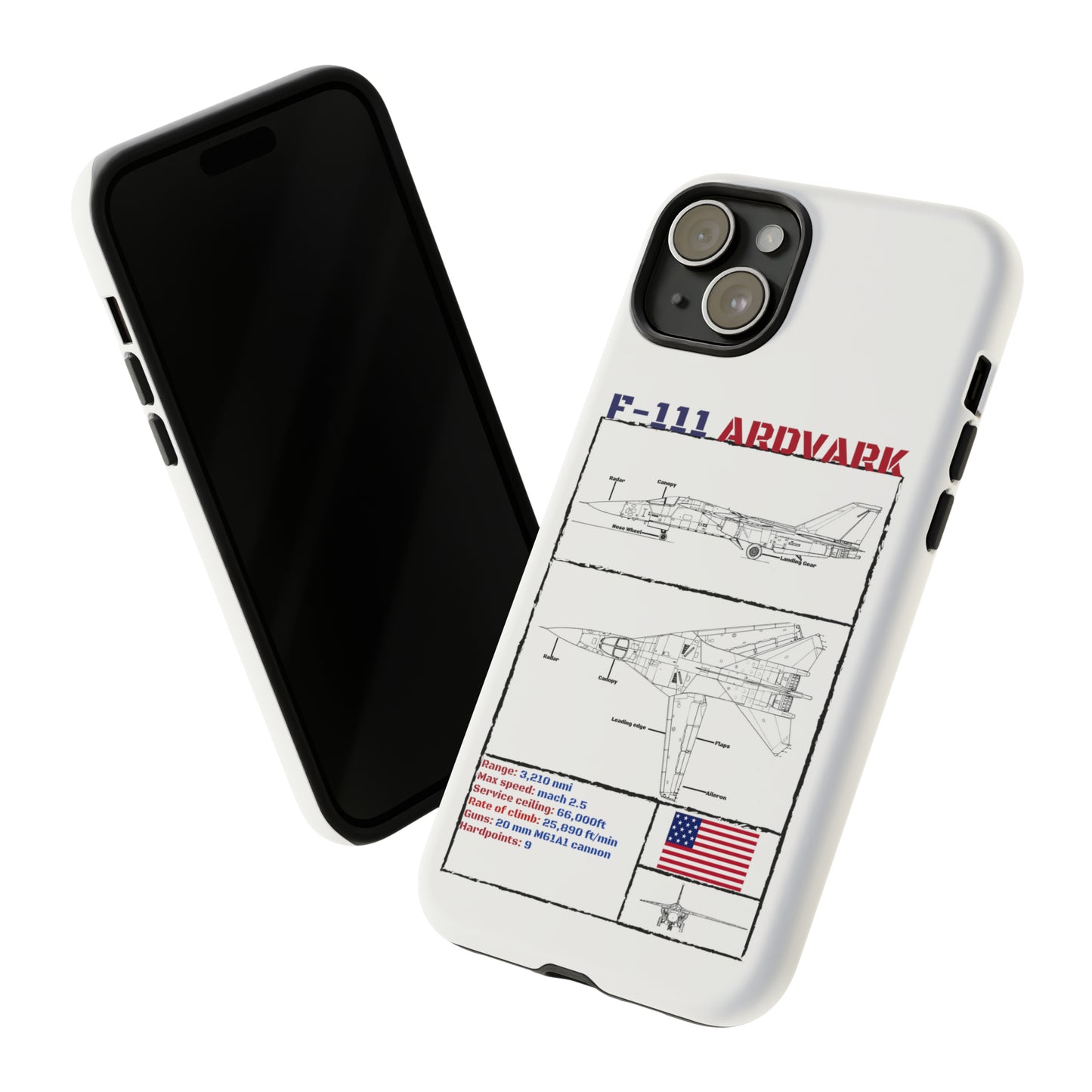 F-111 Aardvark Schematic edition phone case (USAF Colour-Way)