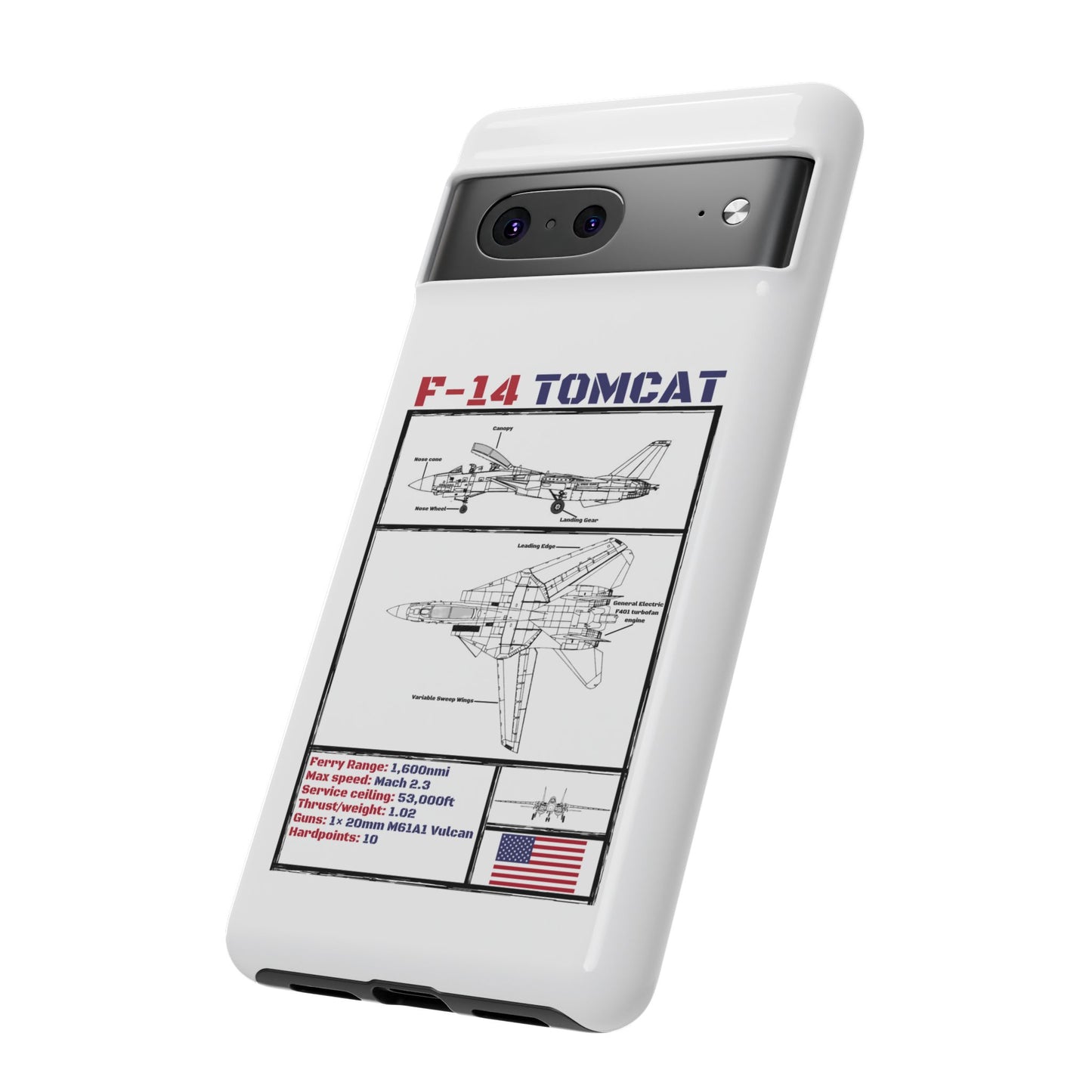 F-14 Tomcat Schematic edition phone case (USAF Colour-Way)