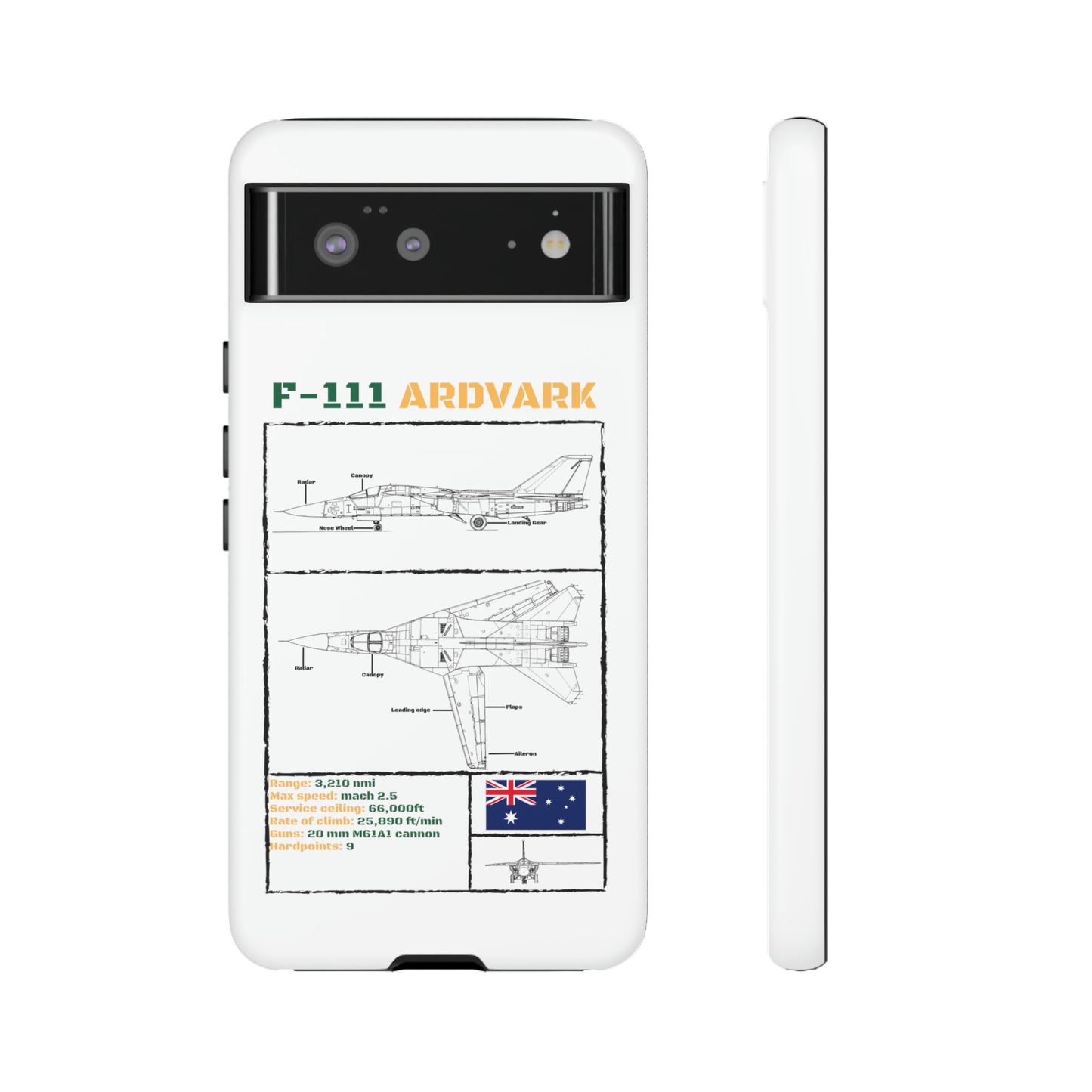 F-111 Aardvark Schematic edition phone case (RAAF Colour-Way)