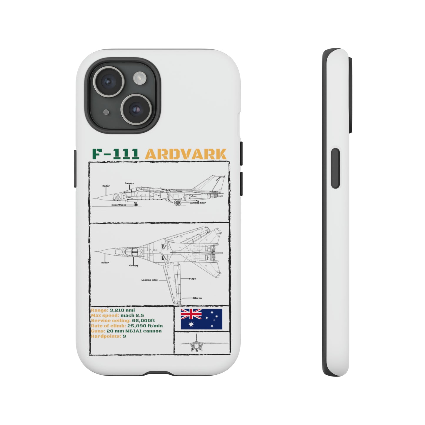 F-111 Aardvark Schematic edition phone case (RAAF Colour-Way)